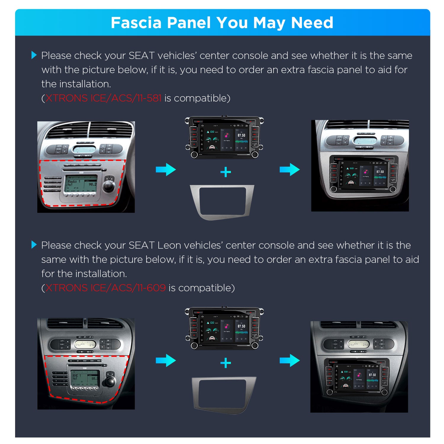 XTRONS PX74MTVGS 7-Inch Android Head Unit Wireless CarPlay 4G LTE VW Seat Skoda