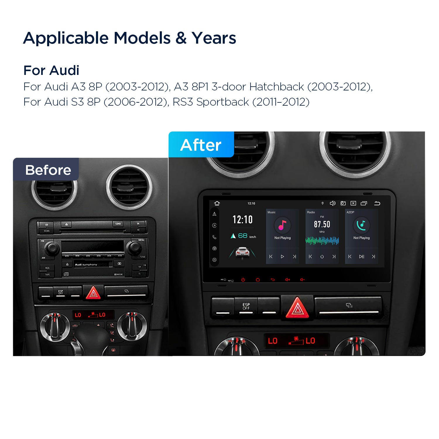 XTRONS Audi A3 S3 RS3 8.8" Android 14 Head Unit 4G LTE