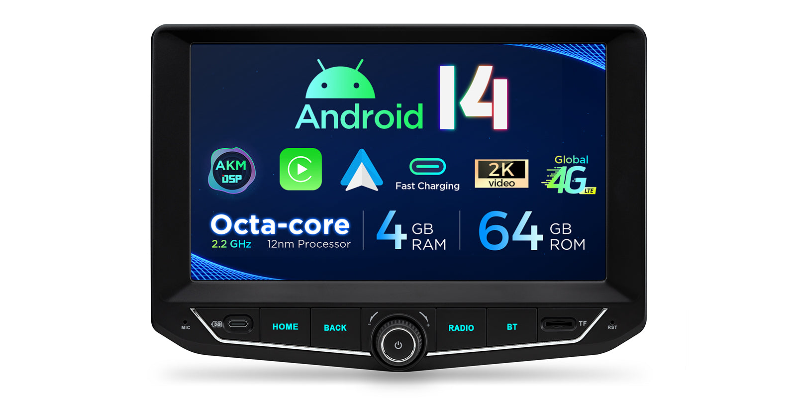 XTRONS PX94WLJGS Octa Core Android 14 Head Unit 9in 4GB RAM 64GB ROM