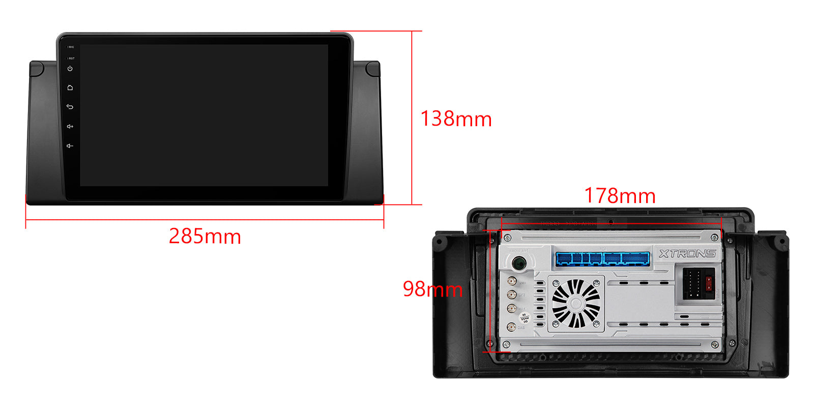 XTRONS PXP9439BGDAB 9" Android 14 Octa-Core 4G LTE Head Unit for BMW E39/E38