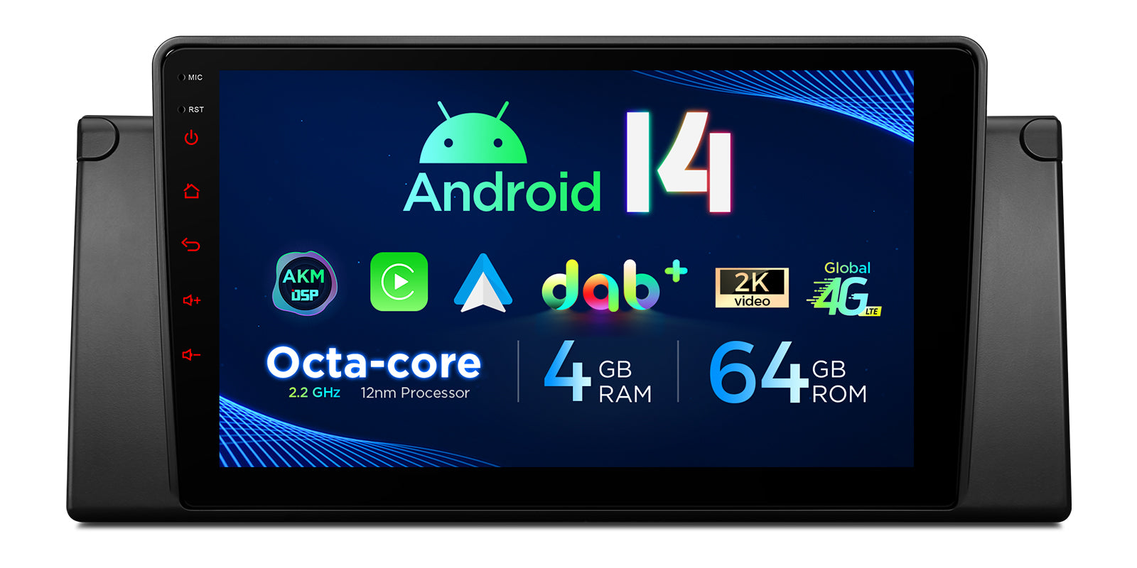 XTRONS PXP9439BGDAB 9" Android 14 Head Unit for BMW E39/E38