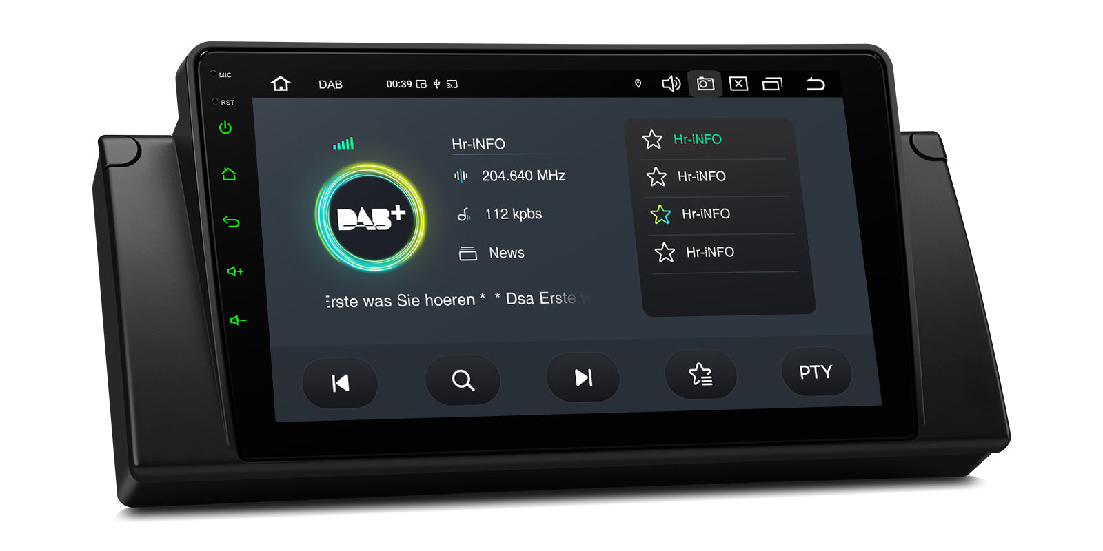 XTRONS PXP9439BGDAB 9" Android 14 Octa-Core 4G LTE Head Unit for BMW E39/E38