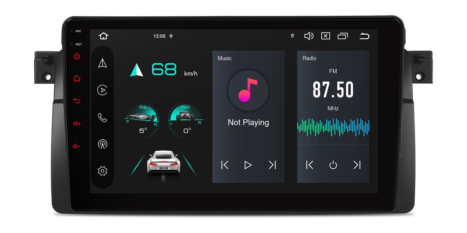 XTRONS PXP9446BGDAB 9in Android 14 Head Unit with Wireless CarPlay for BMW/Rover/MG