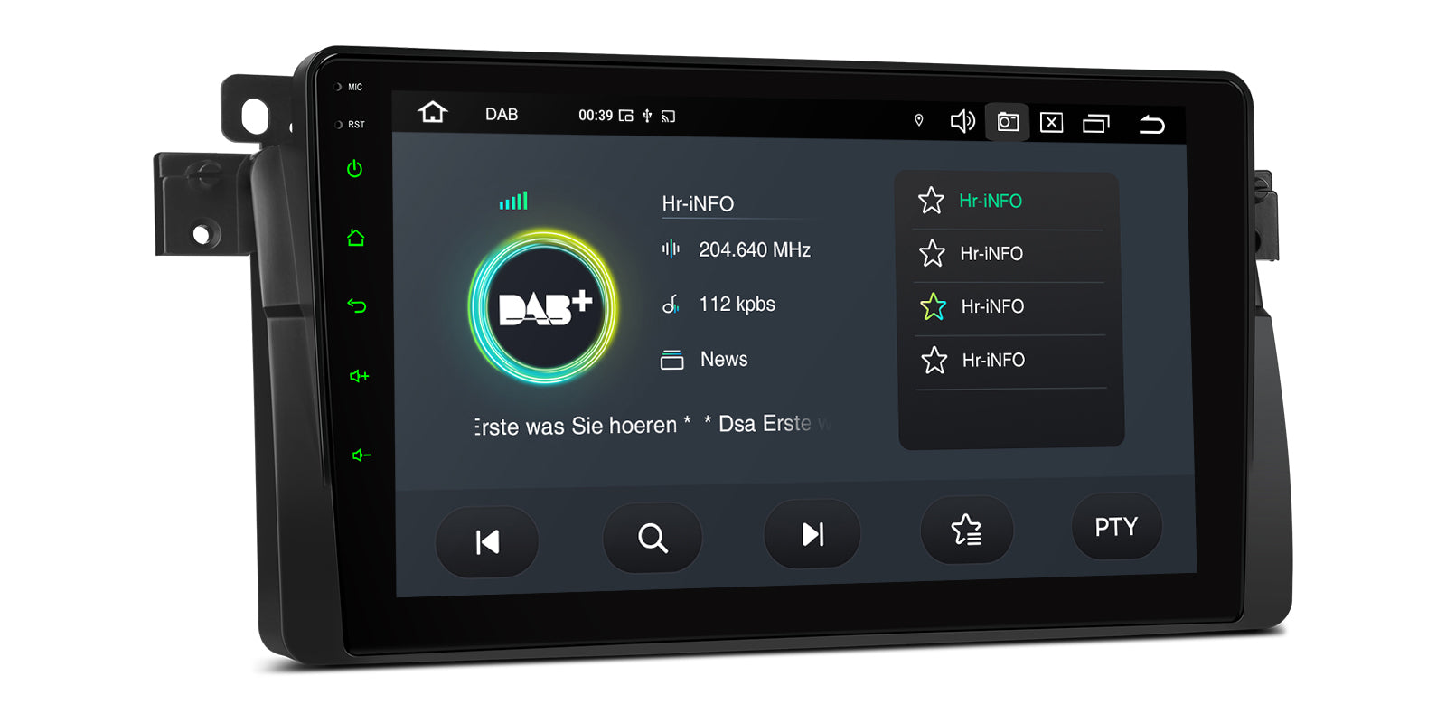 XTRONS PXP9446BGDAB 9in Android 14 Head Unit with Wireless CarPlay for BMW/Rover/MG