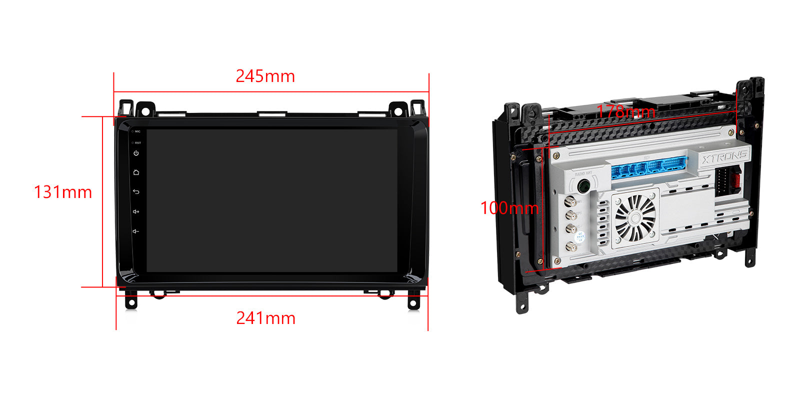XTRONS PXP94M245GDAB Android 14 4G LTE Head Unit for Mercedes-Benz VW