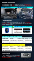 XTRONS QAMS1445M12ECR 10.25in Wireless CarPlay Android Head Unit for Mercedes E-Class