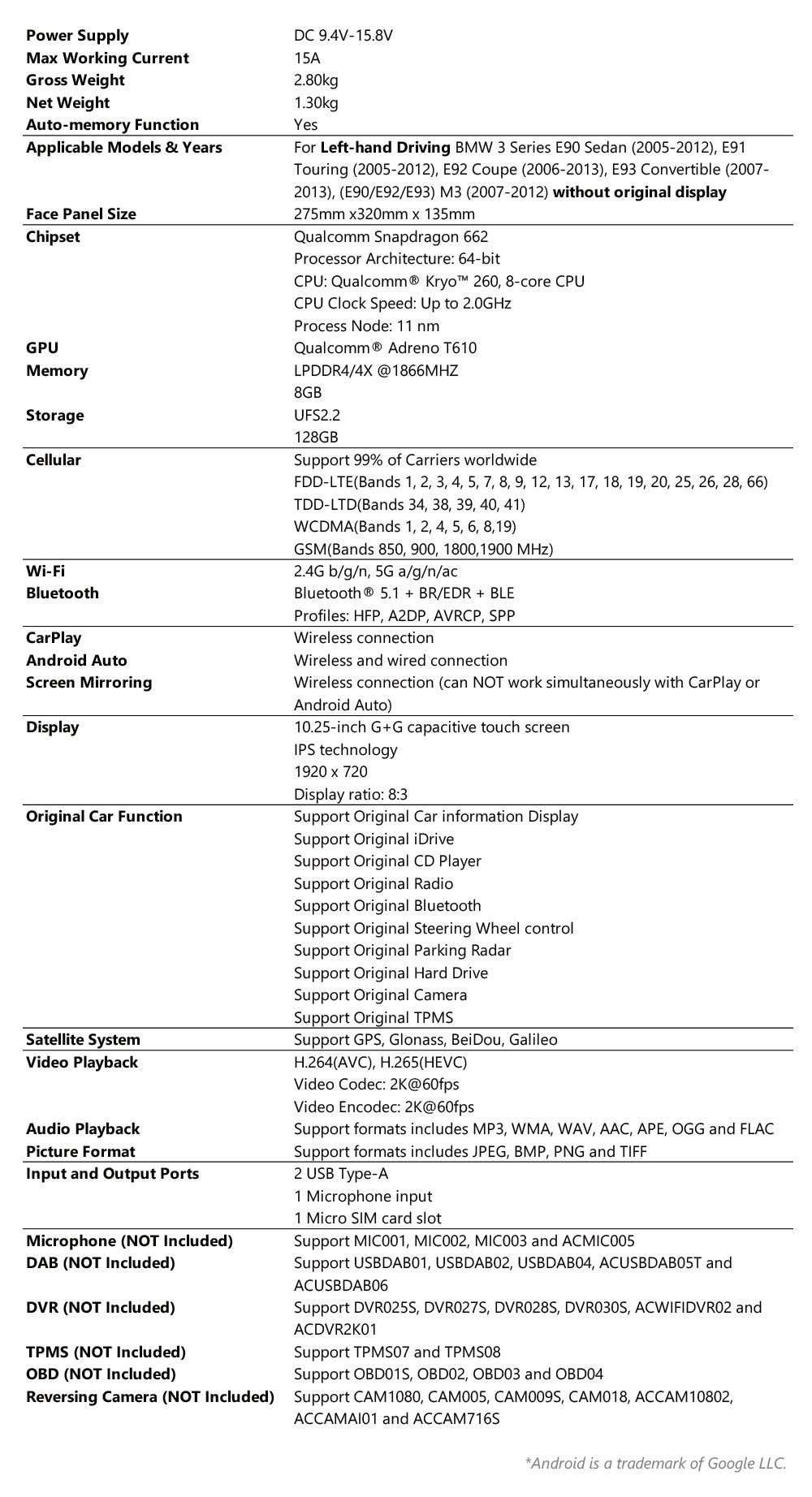 XTRONS BMW 1 Series E81 E82 E87 E88 Android Head Unit Car Stereo 10.25in QBBH1487UNL