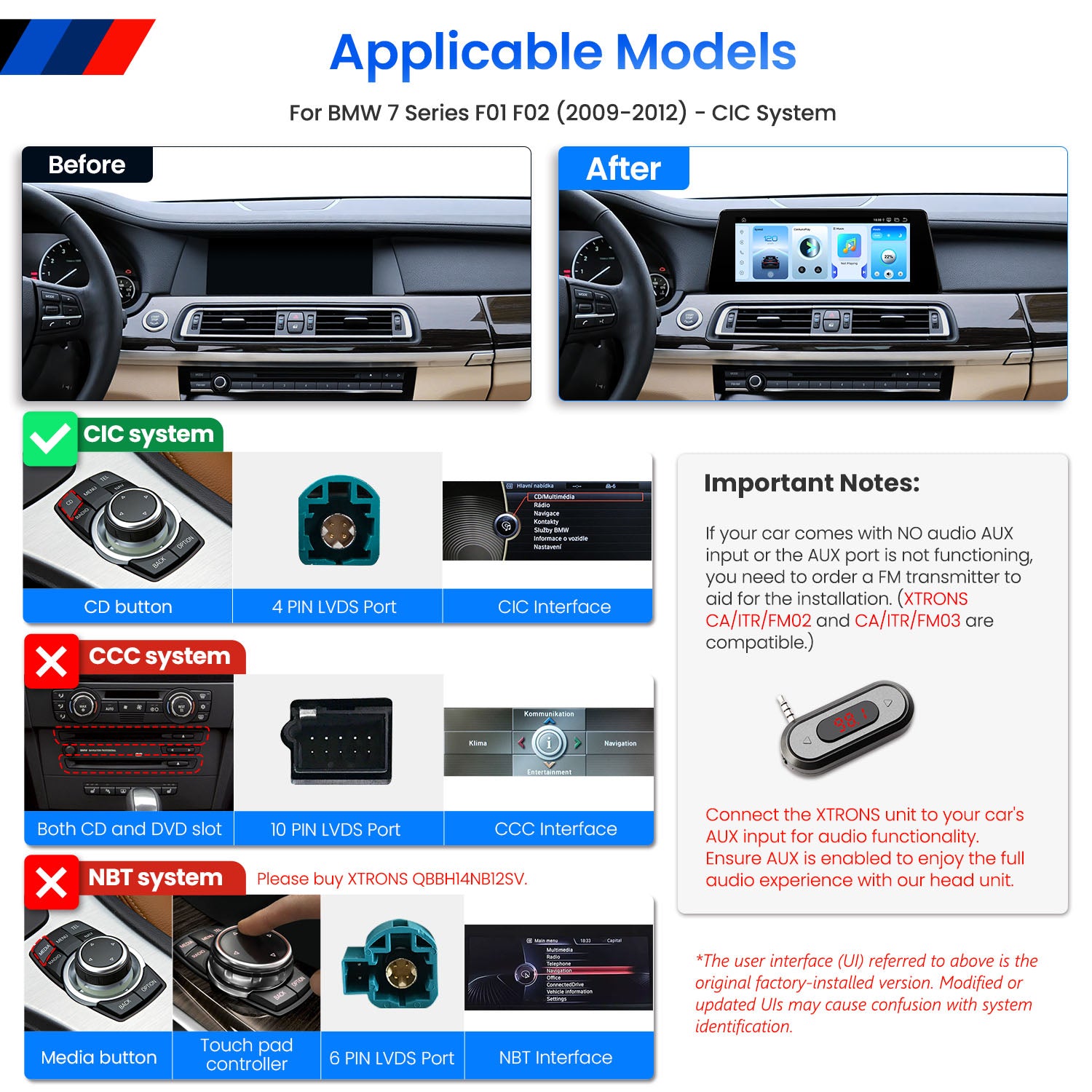 XTRONS QBBH14CIB12SV BMW 7 Series 10.25in 2K Android Head Unit Q662 8GB/128GB