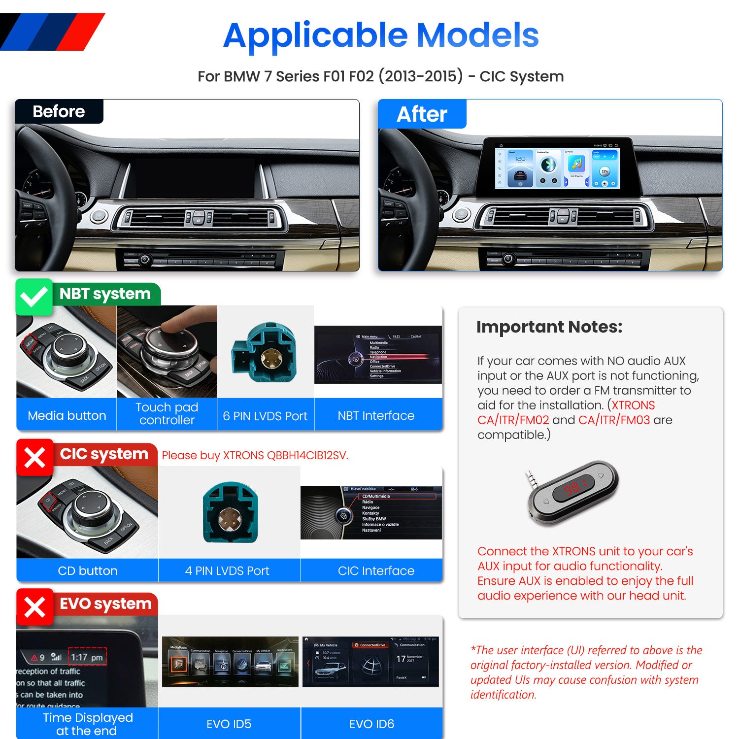 XTRONS QBBH14NB12SV 10.25" Android Head Unit for BMW 7 Series