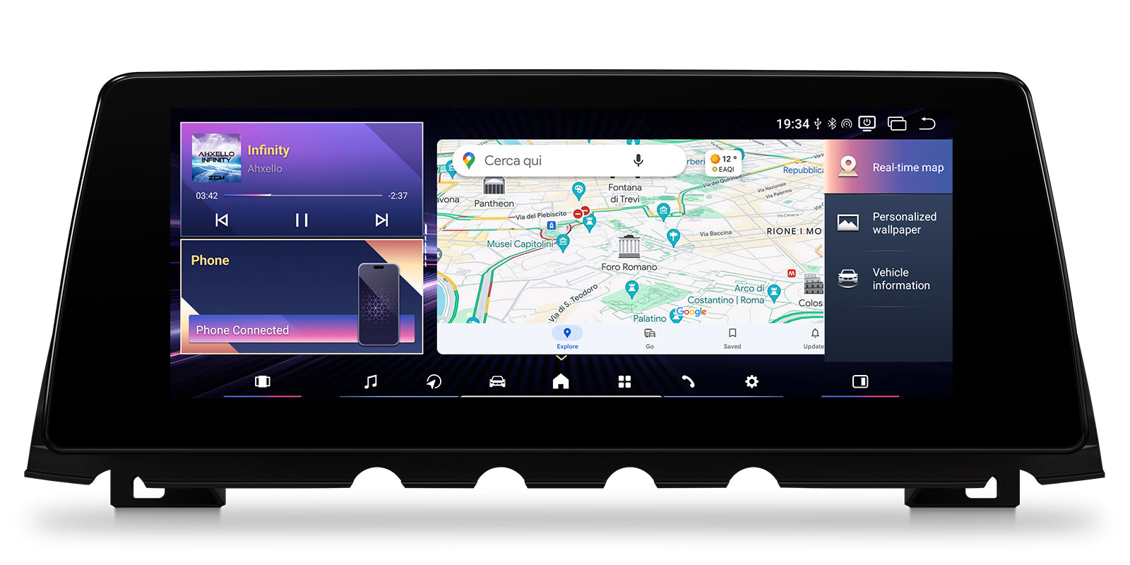 XTRONS QBBH14NB12SV 10.25" 2K Widescreen Android Head Unit for BMW 7 Series