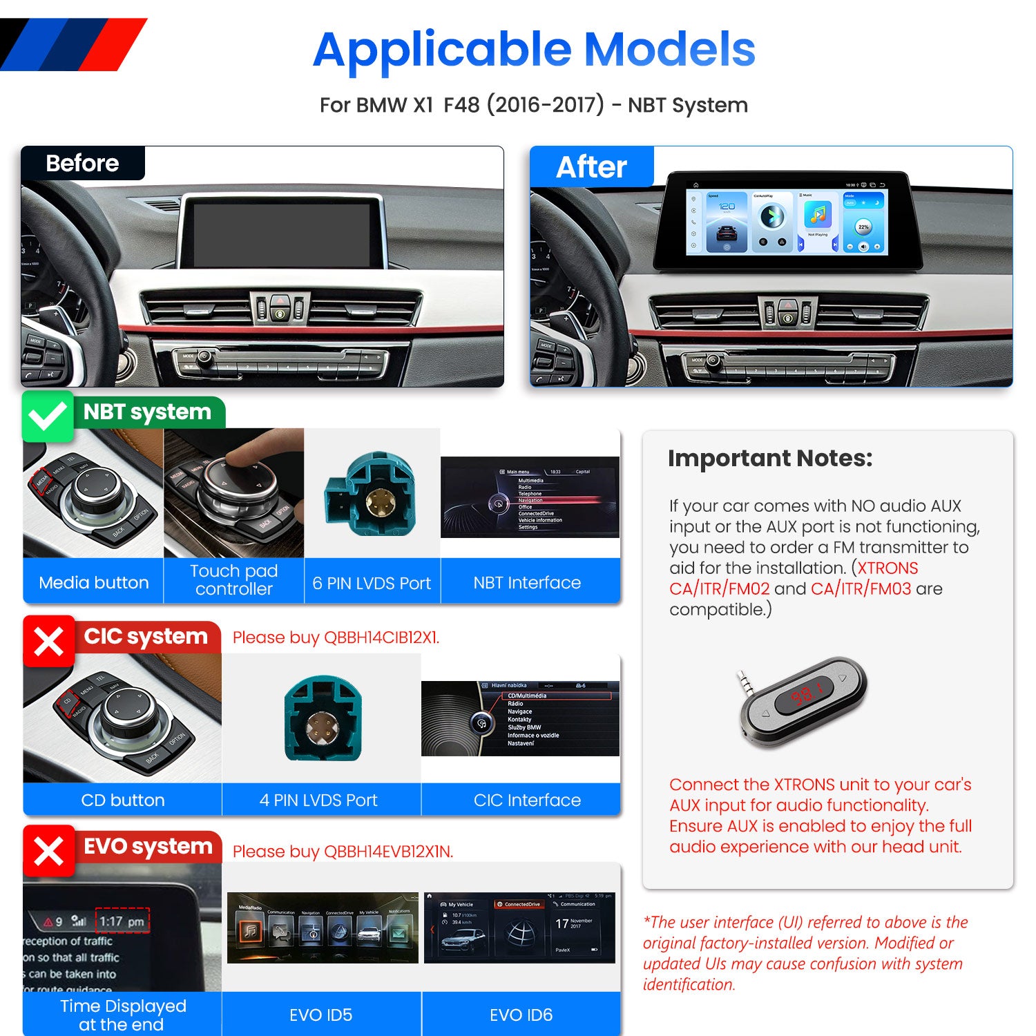 XTRONS BMW X1 F48 10.25in Android 14 Head Unit 8GB/128GB