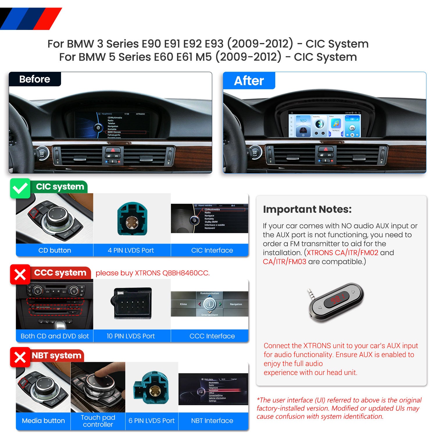 XTRONS QBBH8460CI 8.8in Android 14 Head Unit BMW 3 5 Series
