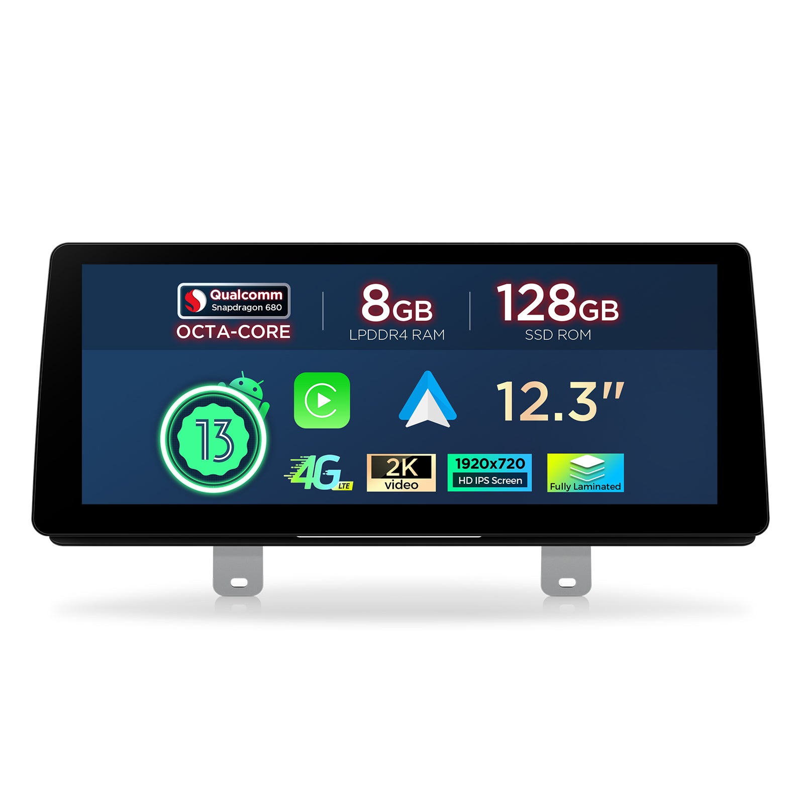 XTRONS QGB24EVB12FVN Wireless CarPlay Android Head Unit 12.3in QHD 2K
