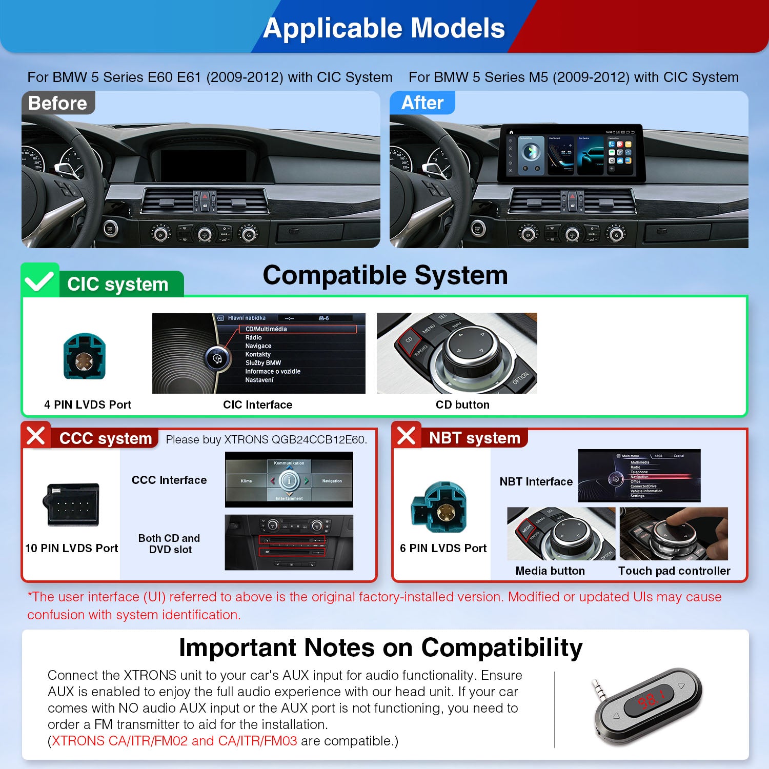 XTRONS QGB24CIB12E60 BMW 5 Series 12.3" 2K Android Car Stereo