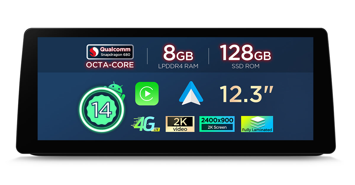 XTRONS QGB24UMB12E90L BMW 3 Series 12.3in 2K Wireless CarPlay Head Unit