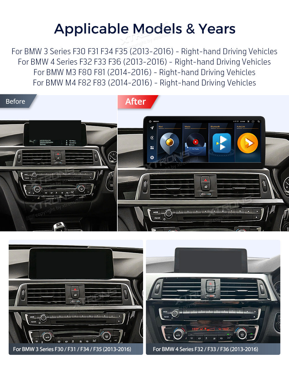 XTRONS QLB22NB12THR BMW 3/4 Series 12.3in Android 13 Head Unit