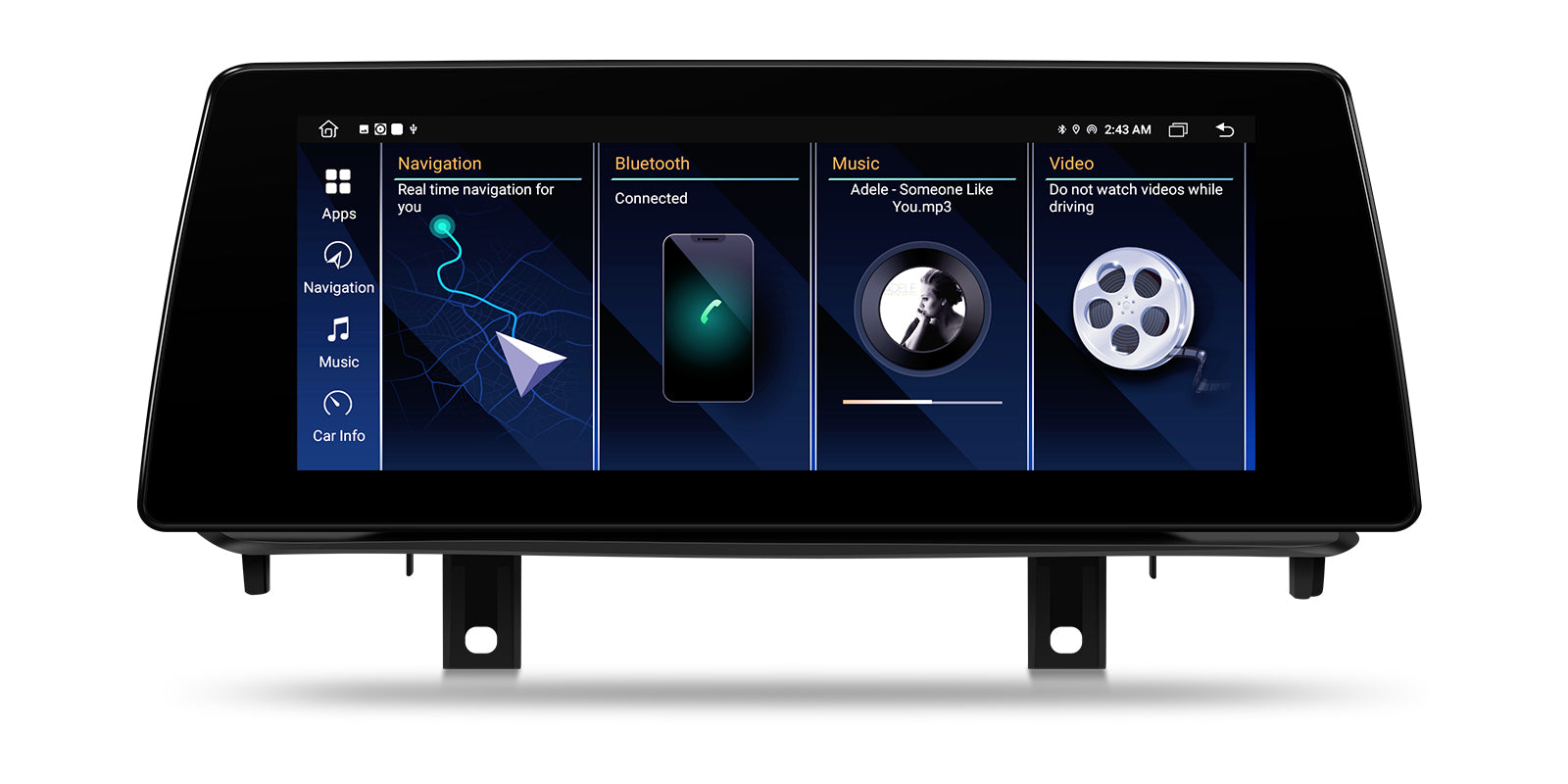 XTRONS QTB10X5NB Wireless CarPlay Android Head Unit BMW X5 X6 10.25in