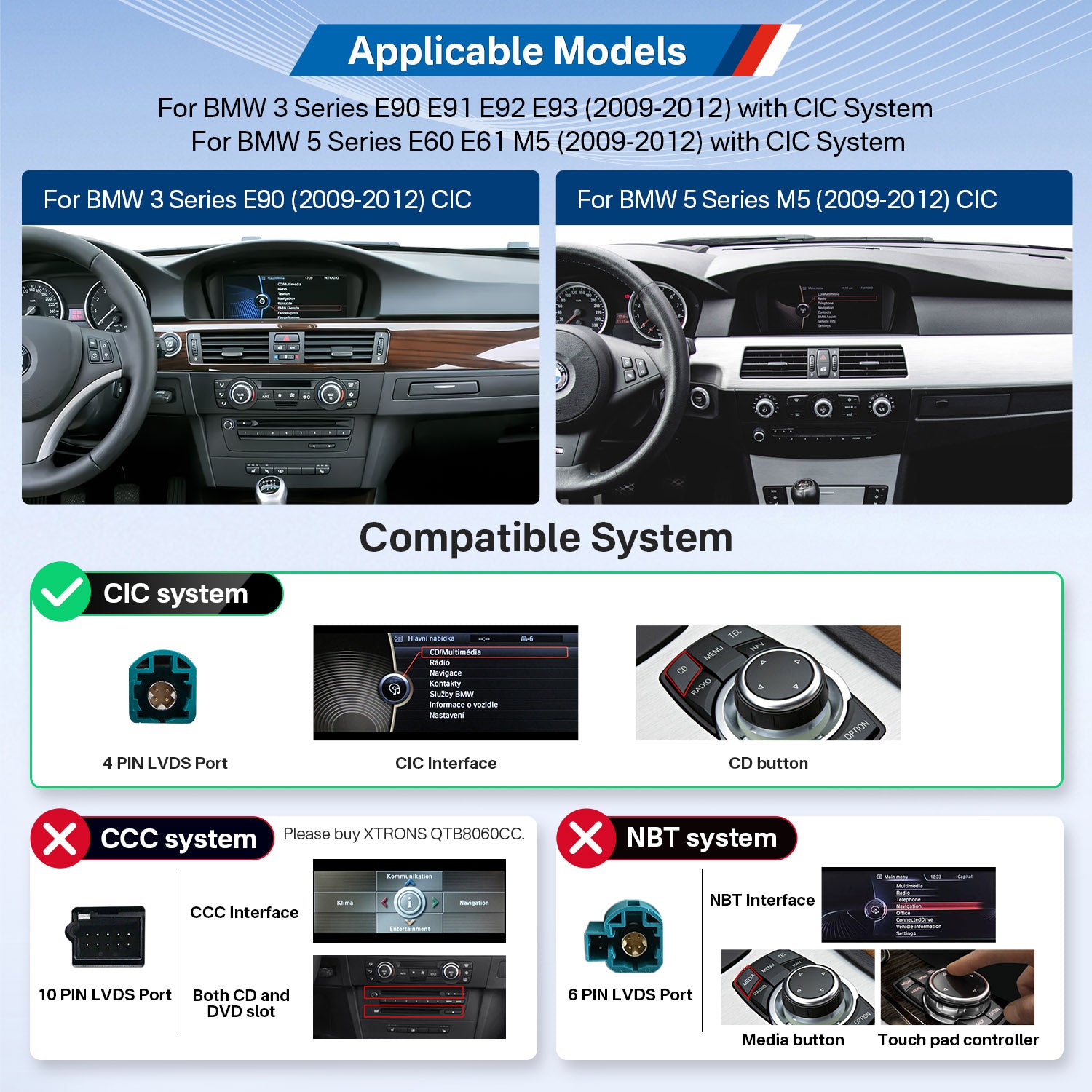 XTRONS QTB8060CI BMW 3 5 Series 8.8in Android Head Unit CarPlay