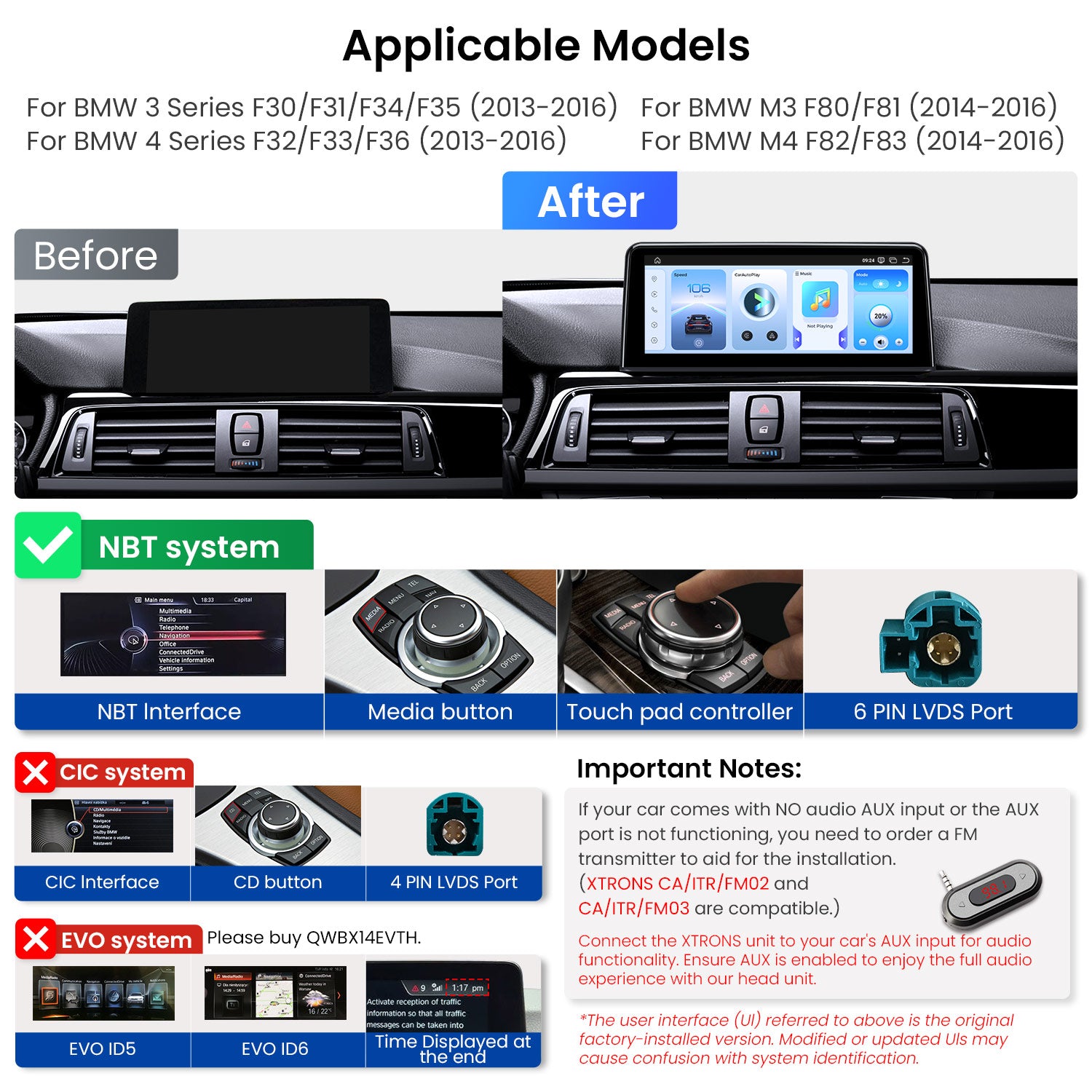 XTRONS QWBX14NBTH BMW 3 Series 4 Series M3 M4 10.25in Android Head Unit