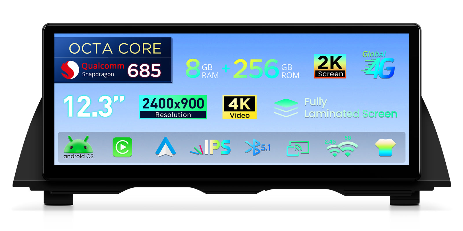 XTRONS BMW 5 Series 12.3in Android Head Unit Qualcomm 685 8GB RAM 256GB