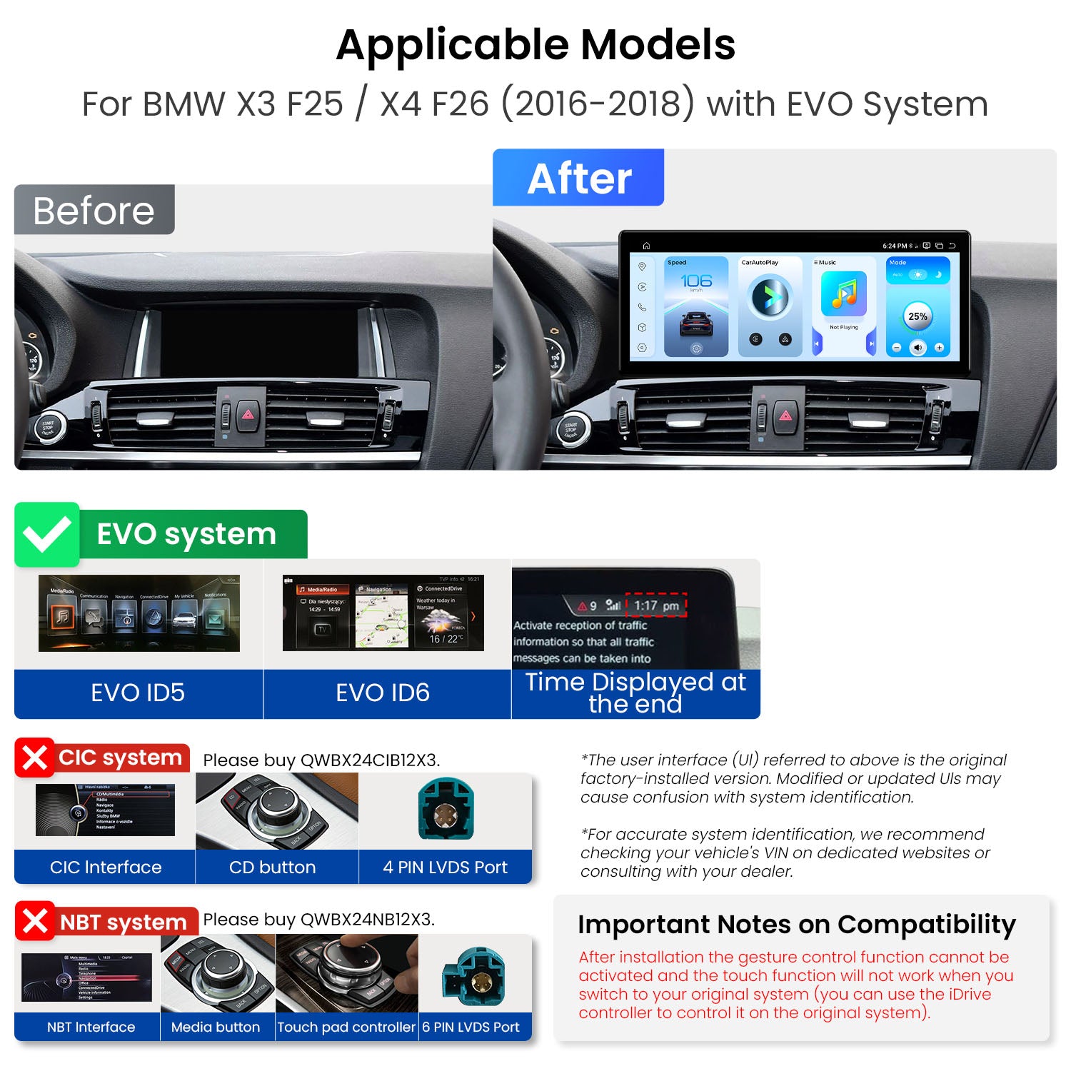 BMW X3 F25/X4 F26 12.3in 2K Screen Android Head Unit Car Stereo
