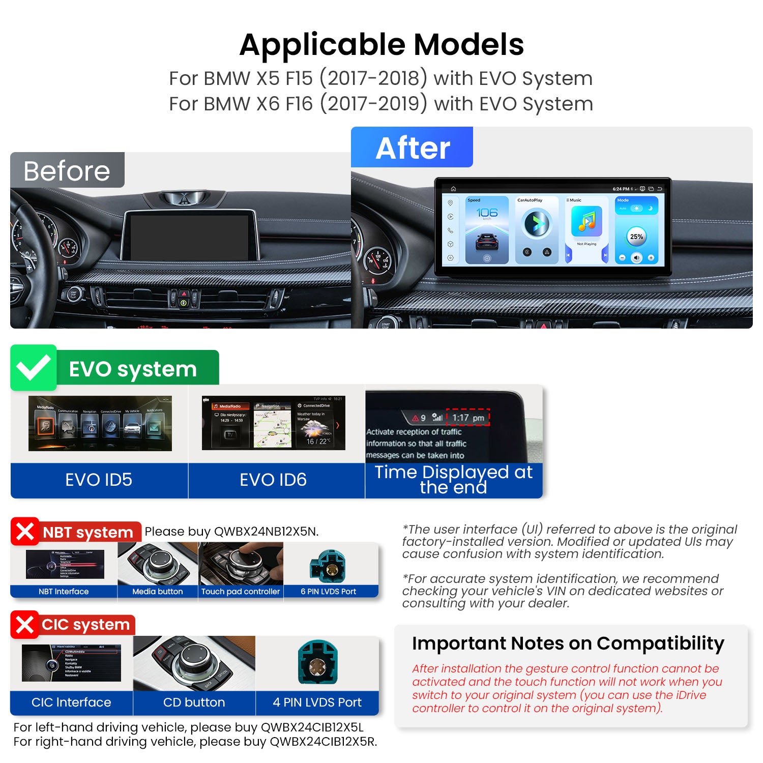 XTRONS 12.3in 2K Android Head Unit for BMW X5 F15 X6 F16
