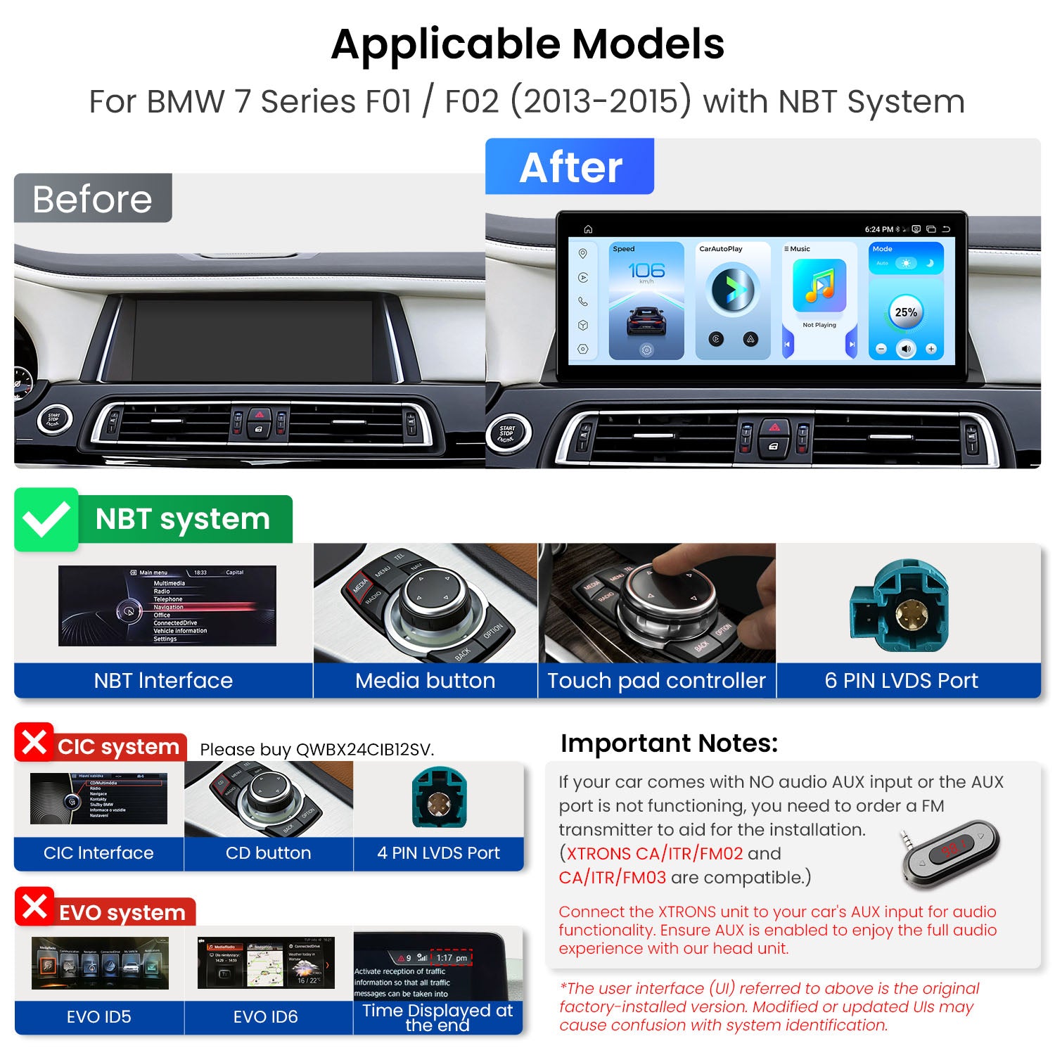 XTRONS QWBX24NB12SV BMW 7 Series 12.3in Android 14 Head Unit