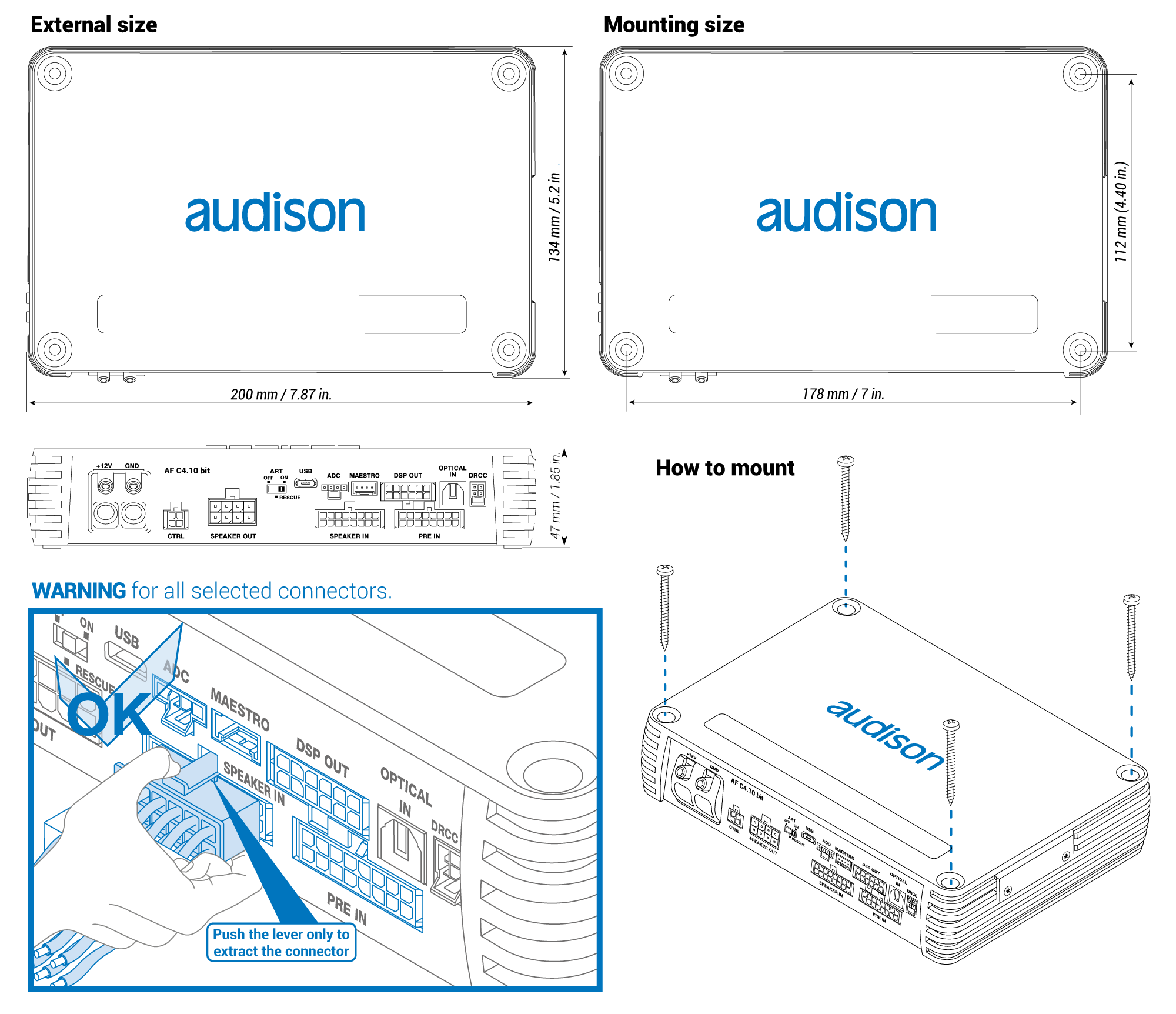 Audison Forza AF C4.10 Bit 4-Channel DSP Amplifier 600W