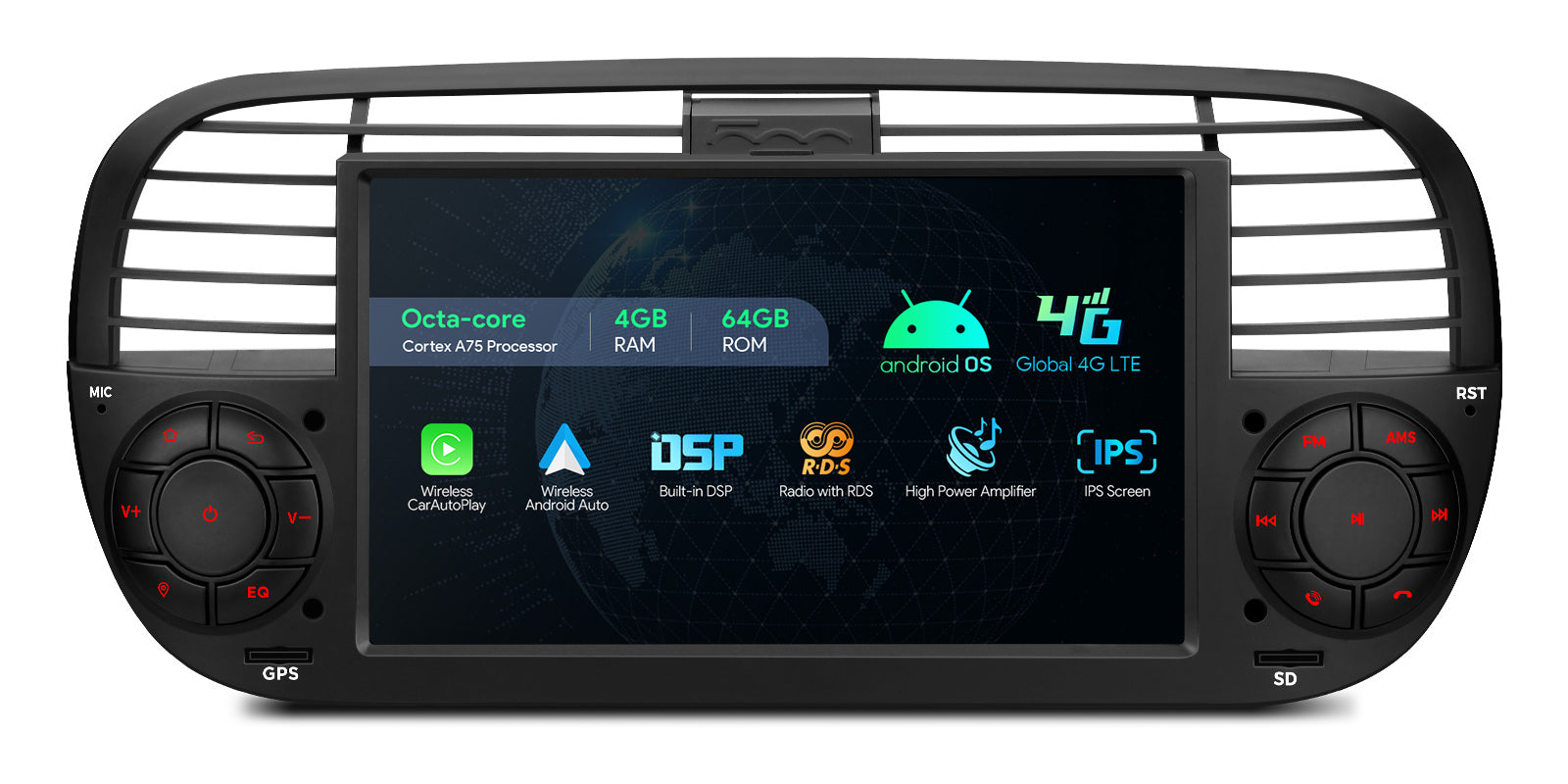 XTRONS IA7250FLBS 7in Wireless CarPlay Android Head Unit