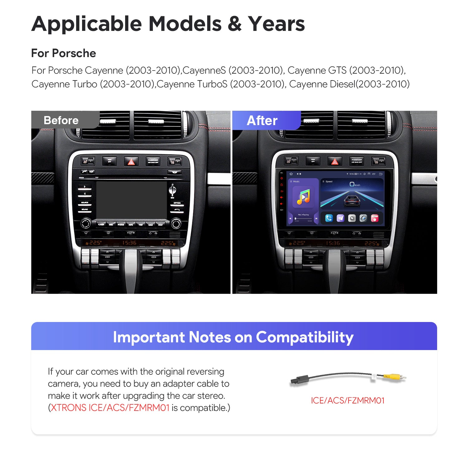 XTRONS IQ94CYPP Porsche Cayenne Qualcomm 665 9in Android 14 Head Unit