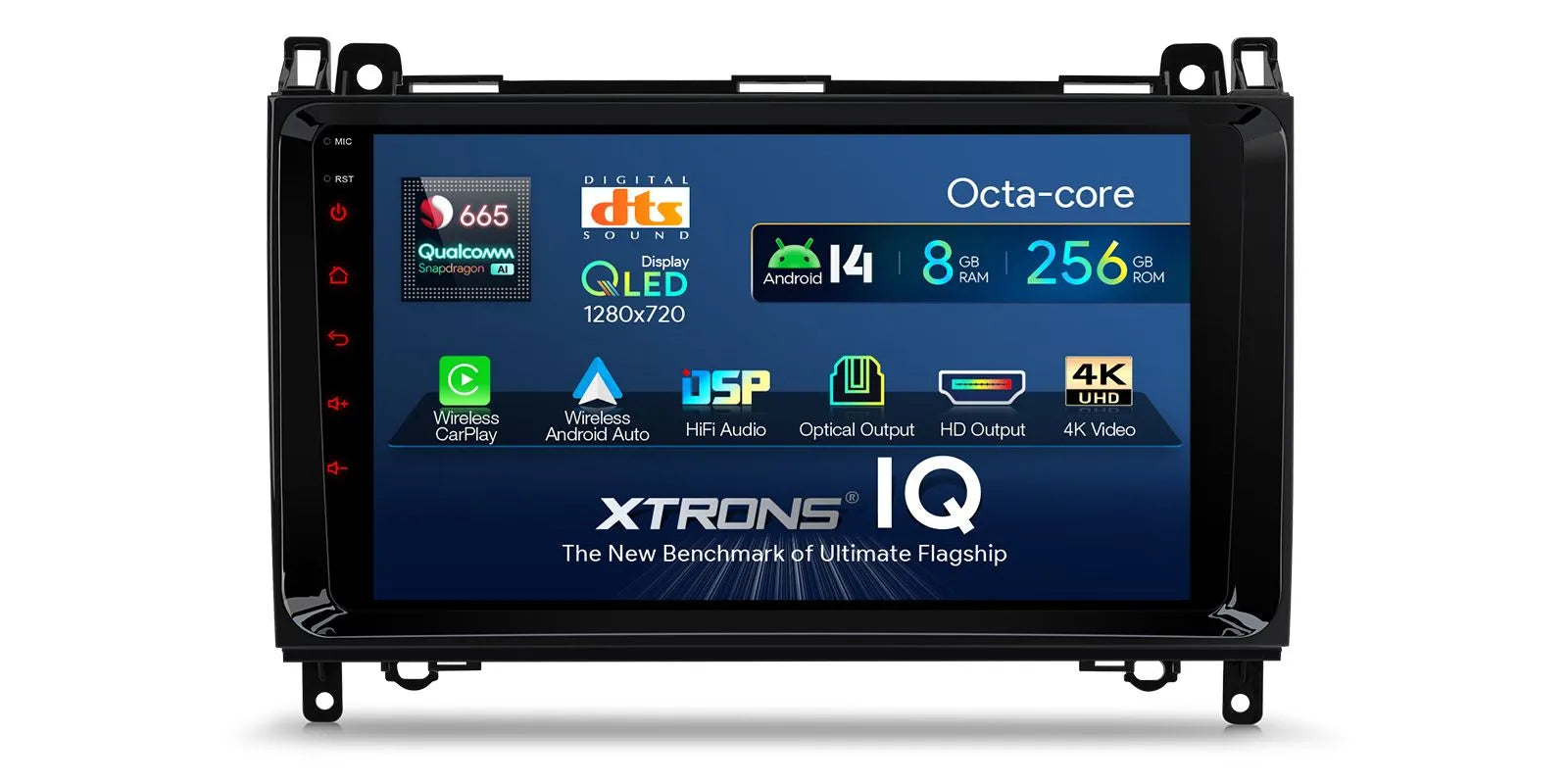 XTRONS IQ Series 9in Android 14 Head Unit Mercedes-Benz Volkswagen Qualcomm 665