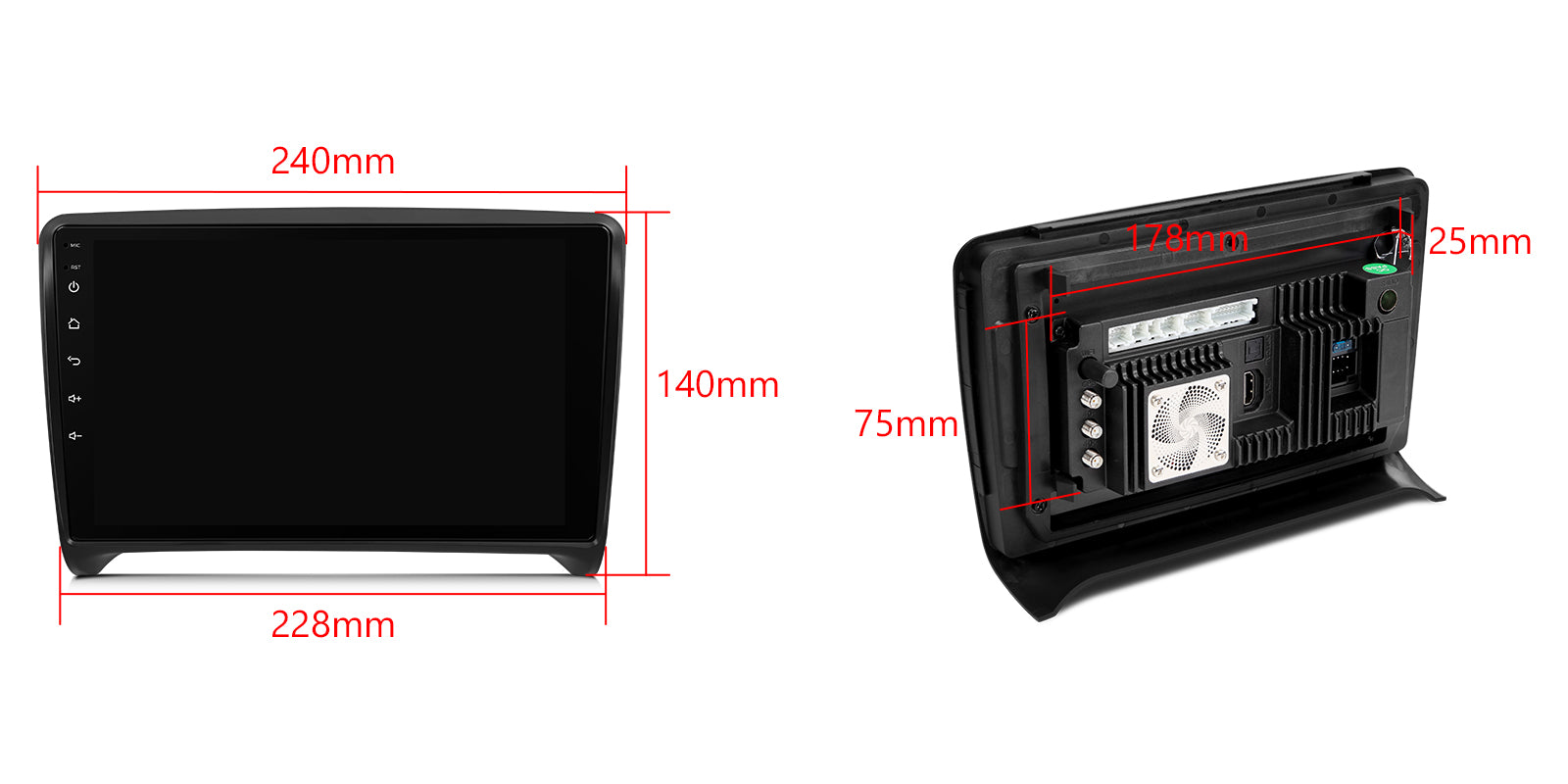 Xtrons IQP94TTAP 9in QLED Android Head Unit for Audi TT, 8GB 256GB