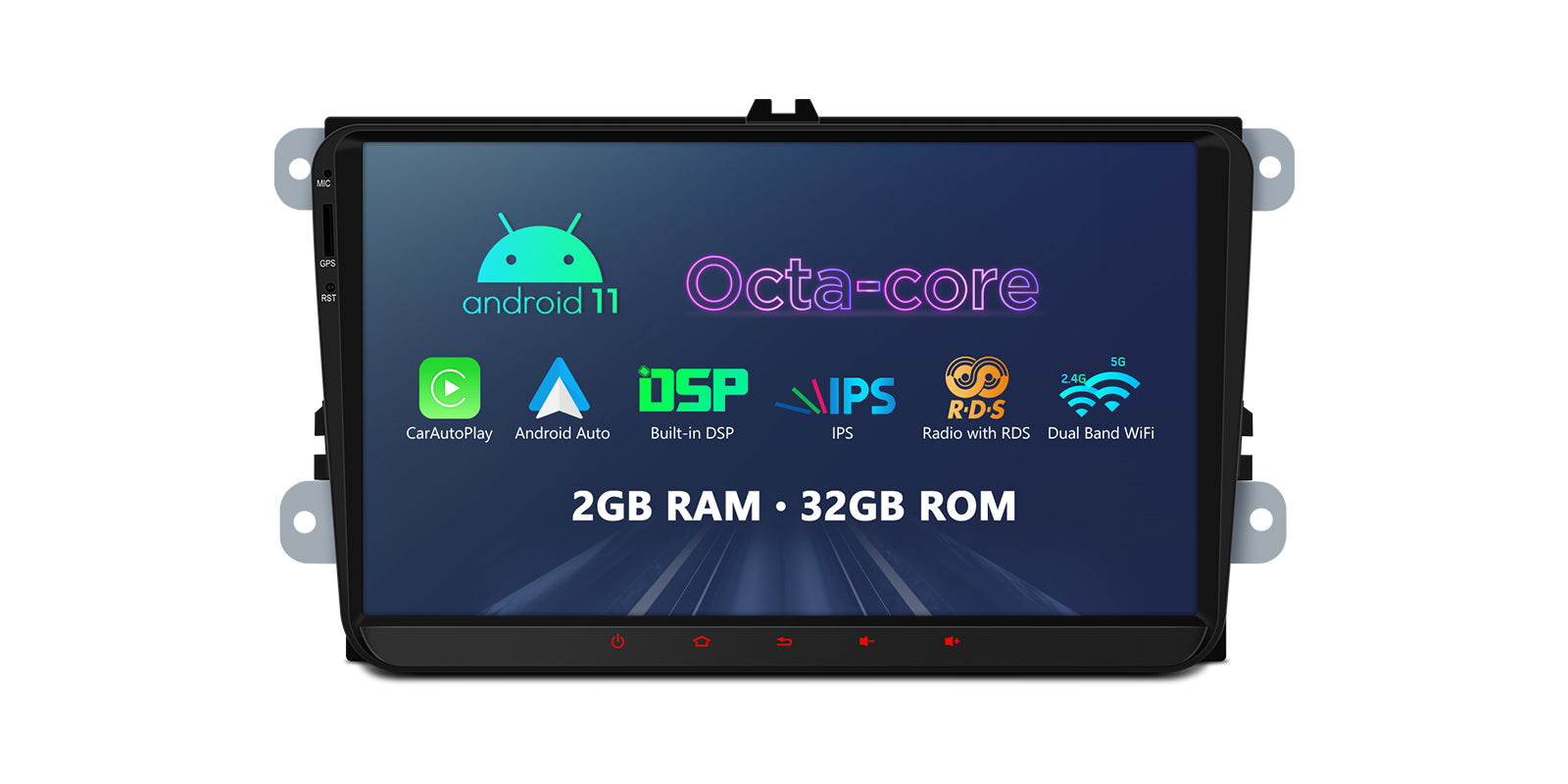 XTRONS PE92MTVL 9" Android Head Unit Wireless CarPlay VW/Skoda/Seat 2GB/32GB