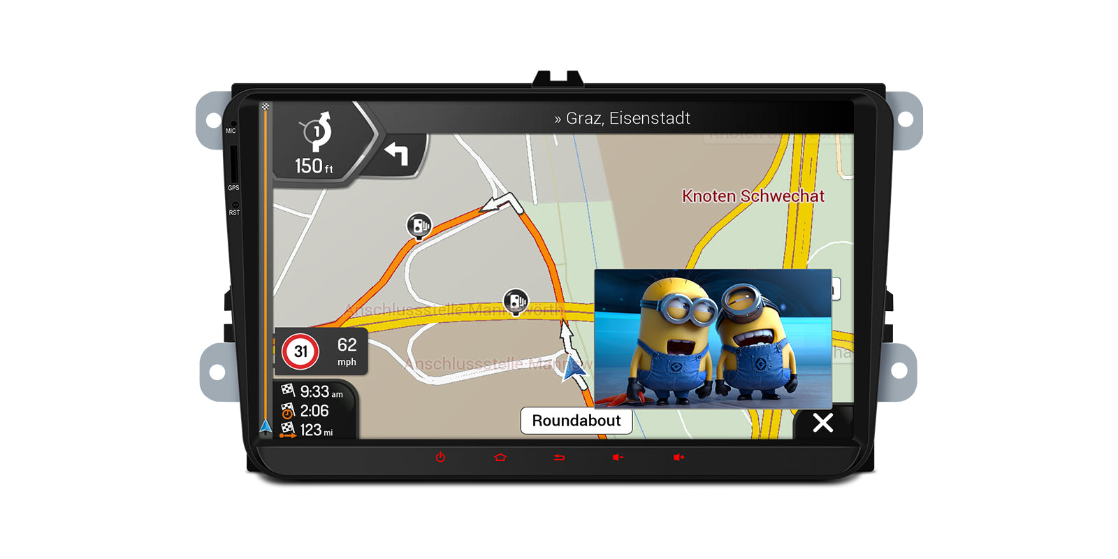 XTRONS PE92MTVL 9" Android Head Unit Wireless CarPlay VW/Skoda/Seat 2GB/32GB
