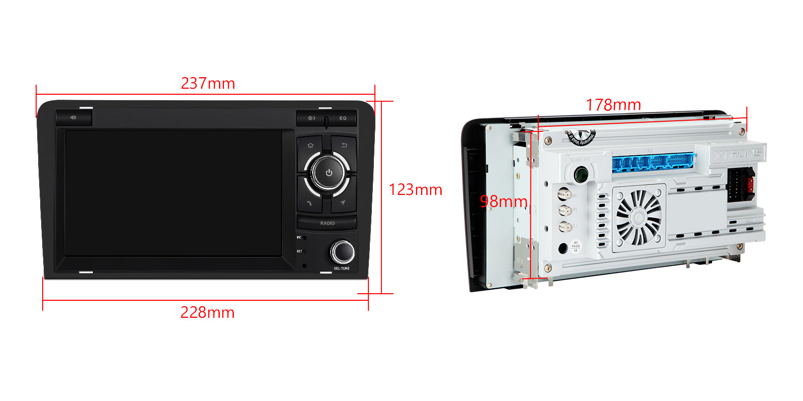 XTRONS PX74A3AL 7" Android 14 Head Unit for Audi A3 4GB 64GB