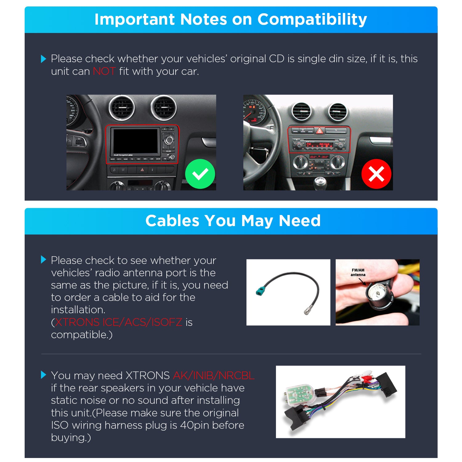 XTRONS PX74A3AL 7" Android 14 Head Unit for Audi A3 4GB 64GB