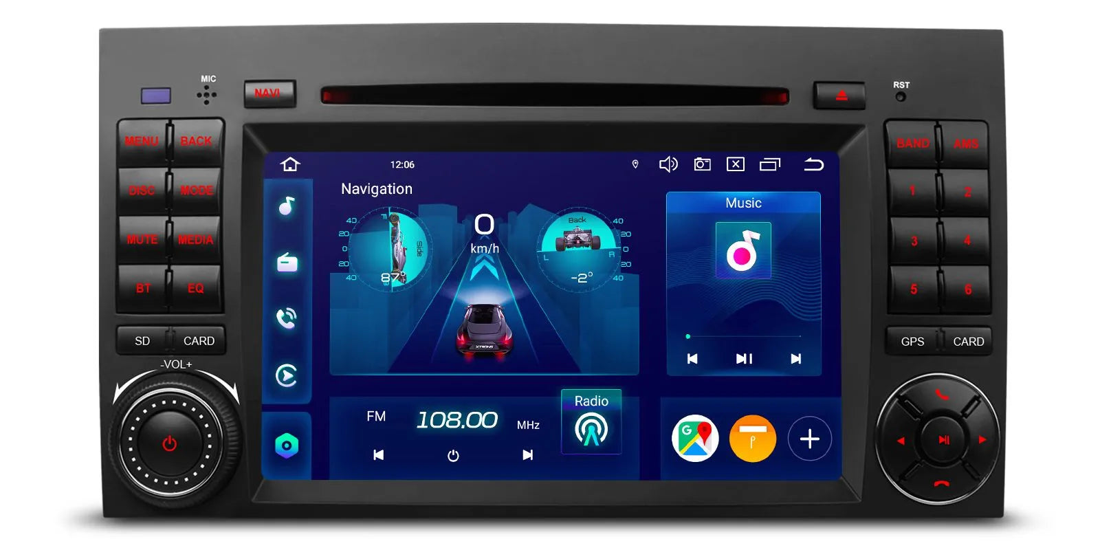 XTRONS PX74M245G 7-Inch Android 14 Car Stereo for Mercedes-Benz Volkswagen