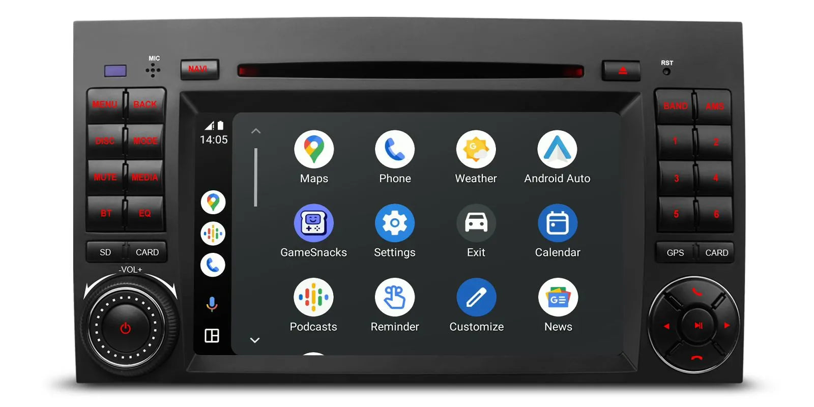 XTRONS PX74M245G 7-Inch Android 14 Car Stereo for Mercedes-Benz Volkswagen