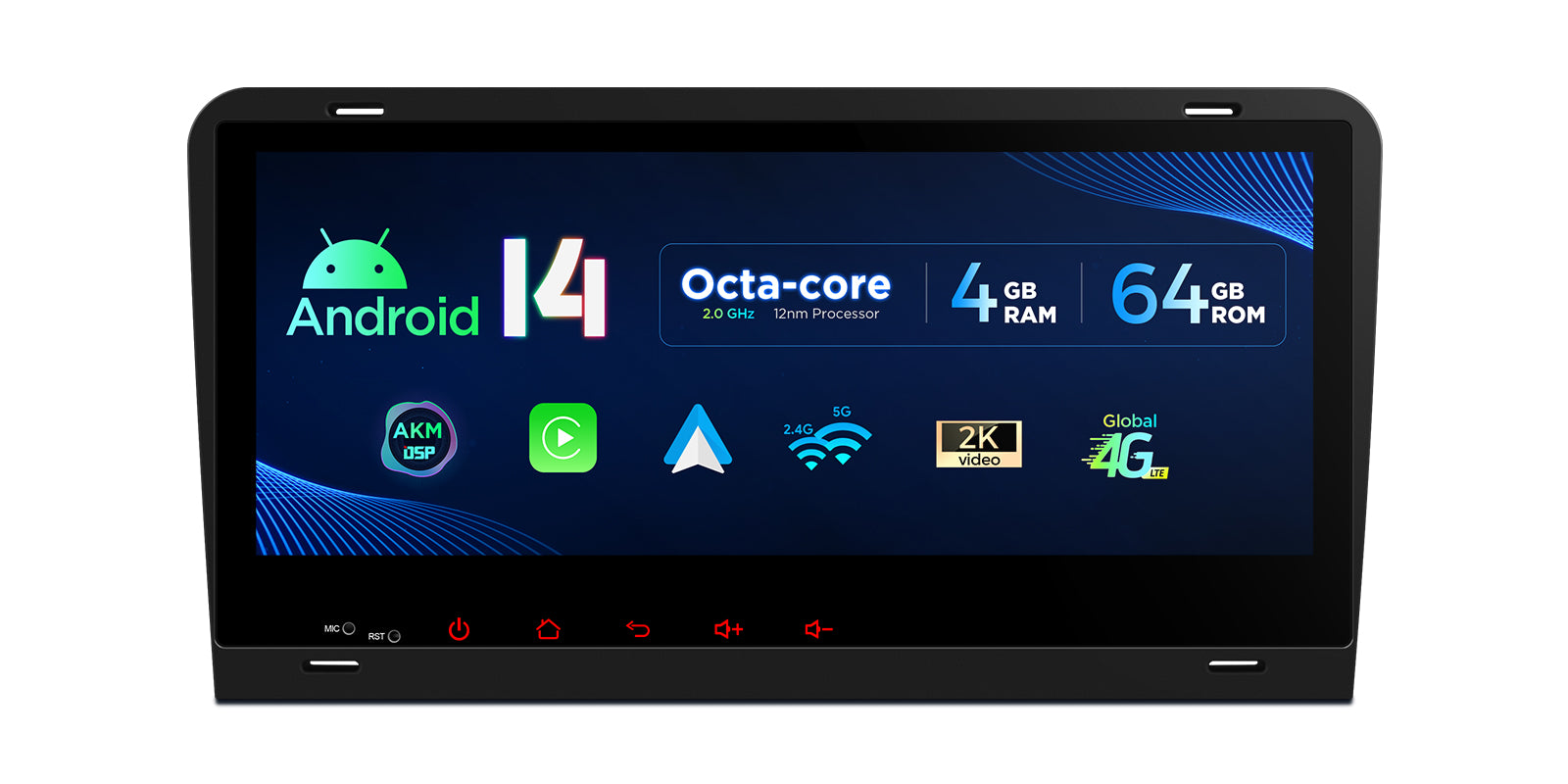 XTRONS PX84AA3LHG 8.8" Android 14 Head Unit for Audi Wireless Carplay