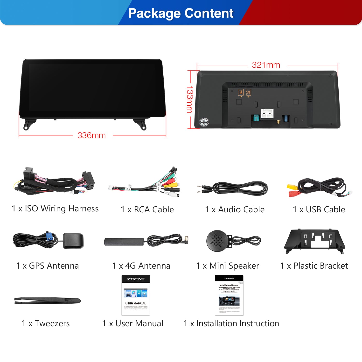 XTRONS QG Series Wireless CarPlay Android 13 Head Unit BMW X5 X6