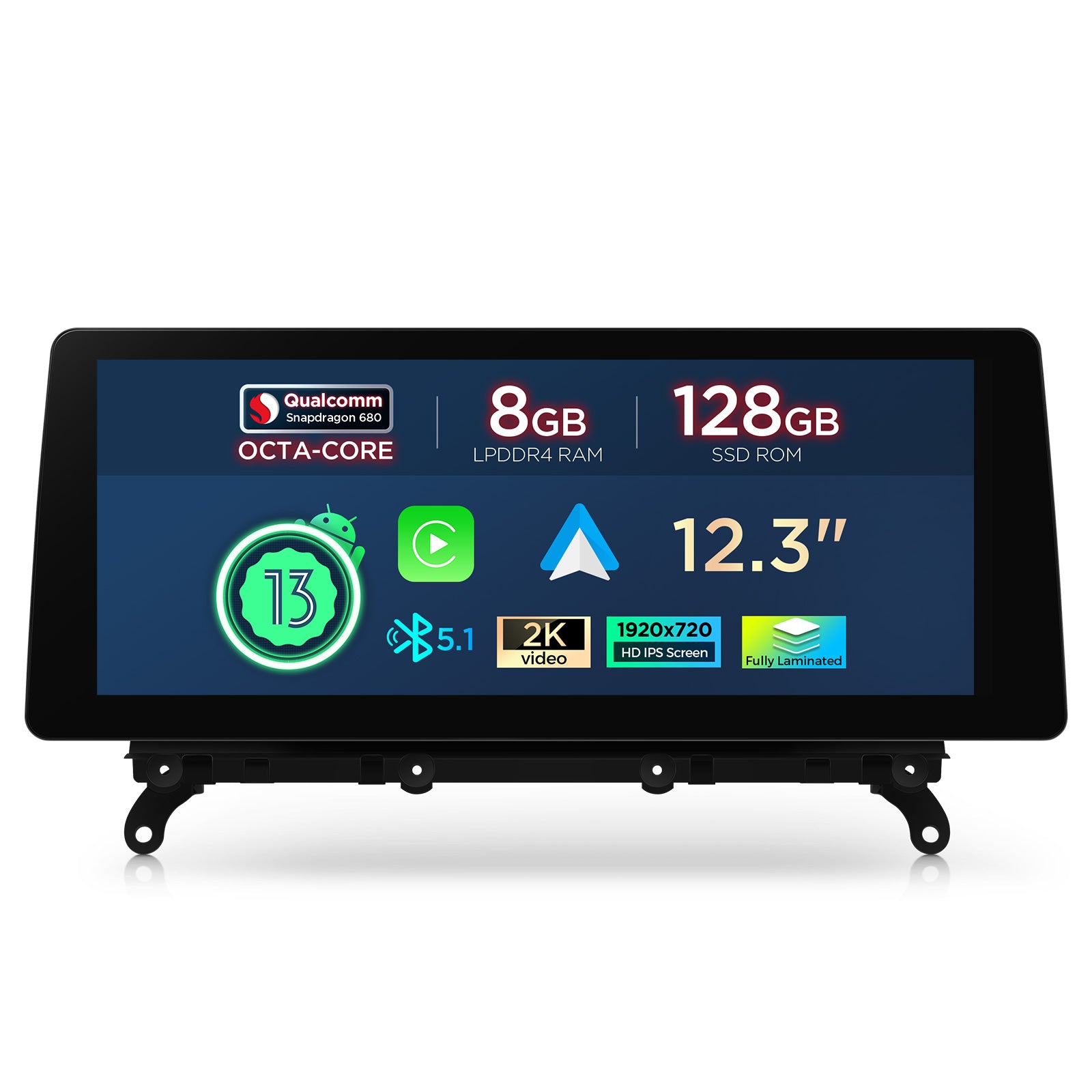 XTRONS QGB24NB12X3 12.3in 2K Android Head Unit Car Stereo 8GB 128GB