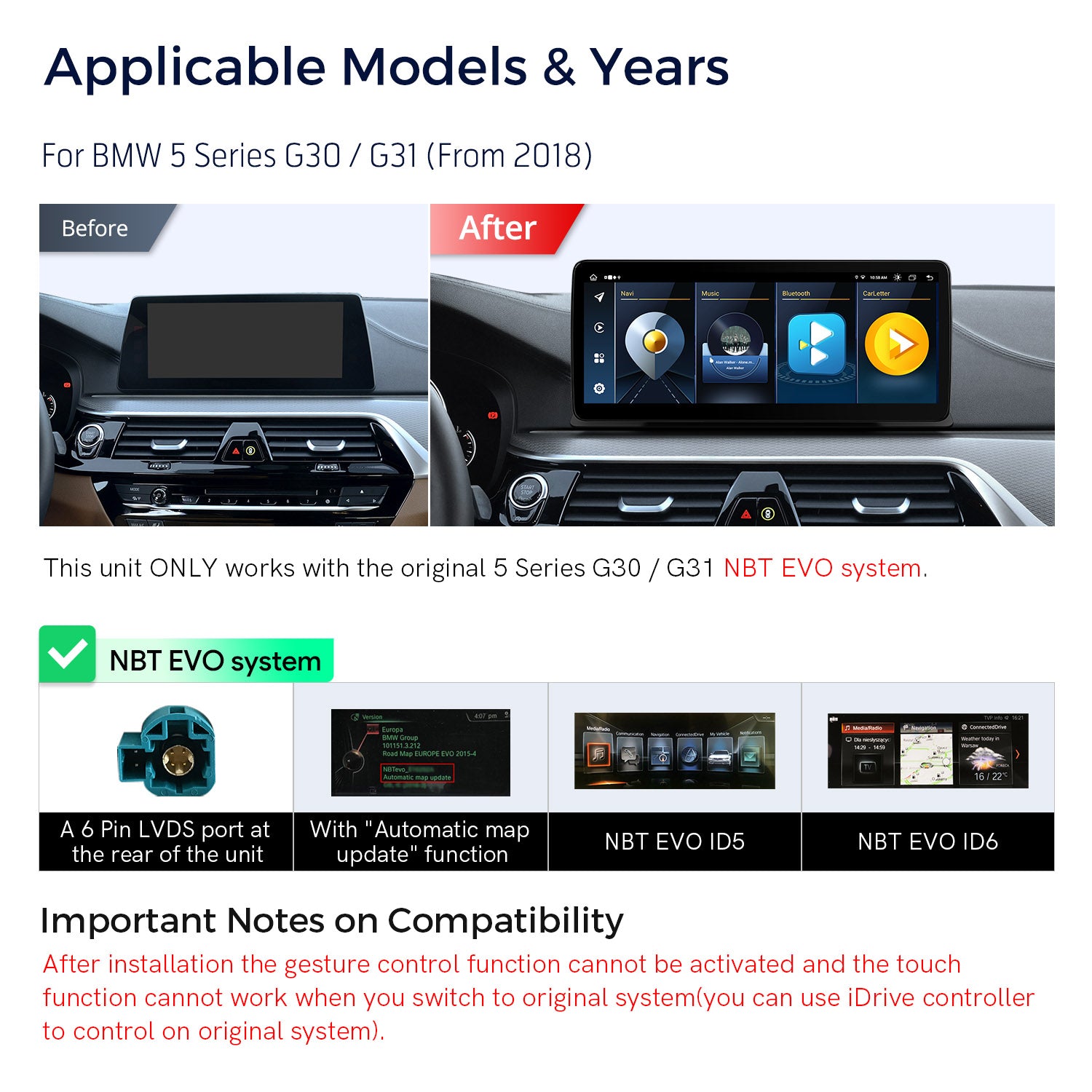 XTRONS QLB22EVB12FVN 12.3 Inch Custom-Fit Android 13 Head Unit
