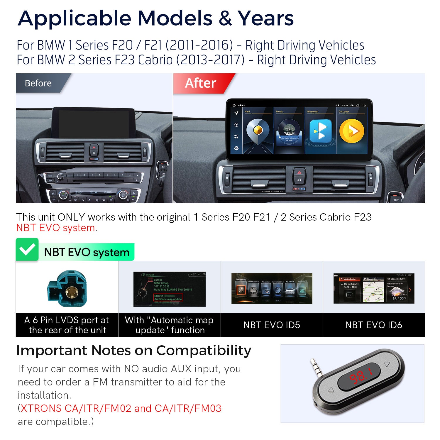 XTRONS QL Series 12.3" Android 13 Head Unit BMW 1/2 Series 4GB 64GB