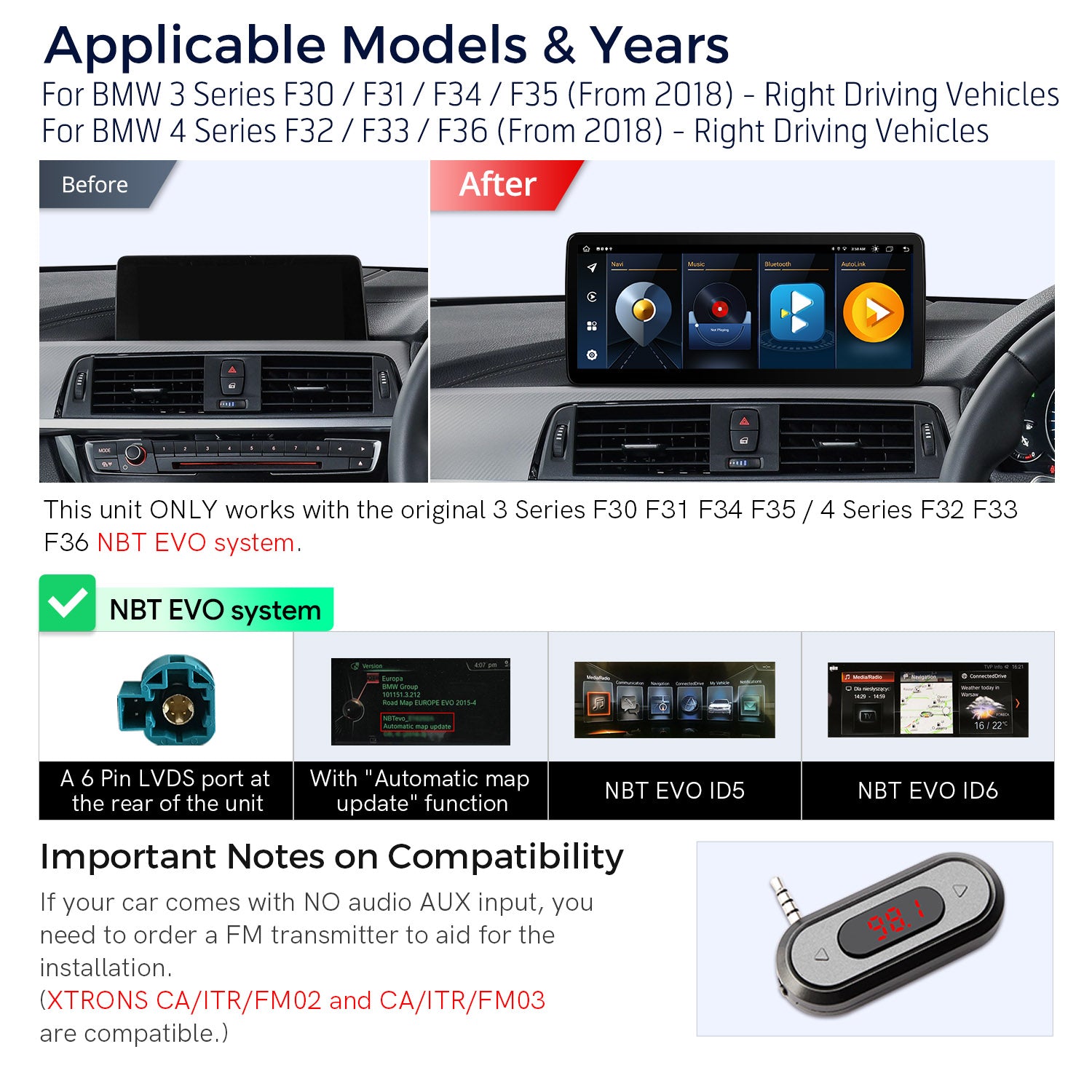 XTRONS QL Series 12.3in Android Head Unit for BMW 3/4 Series