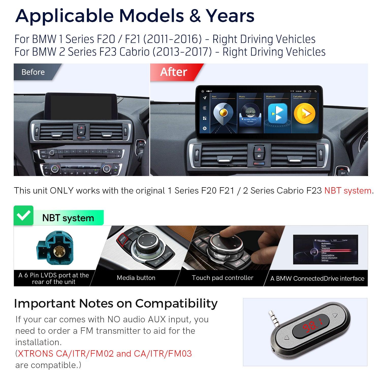 XTRONS QLB22NB12NER Android Head Unit for BMW 1/2 Series 12.3"