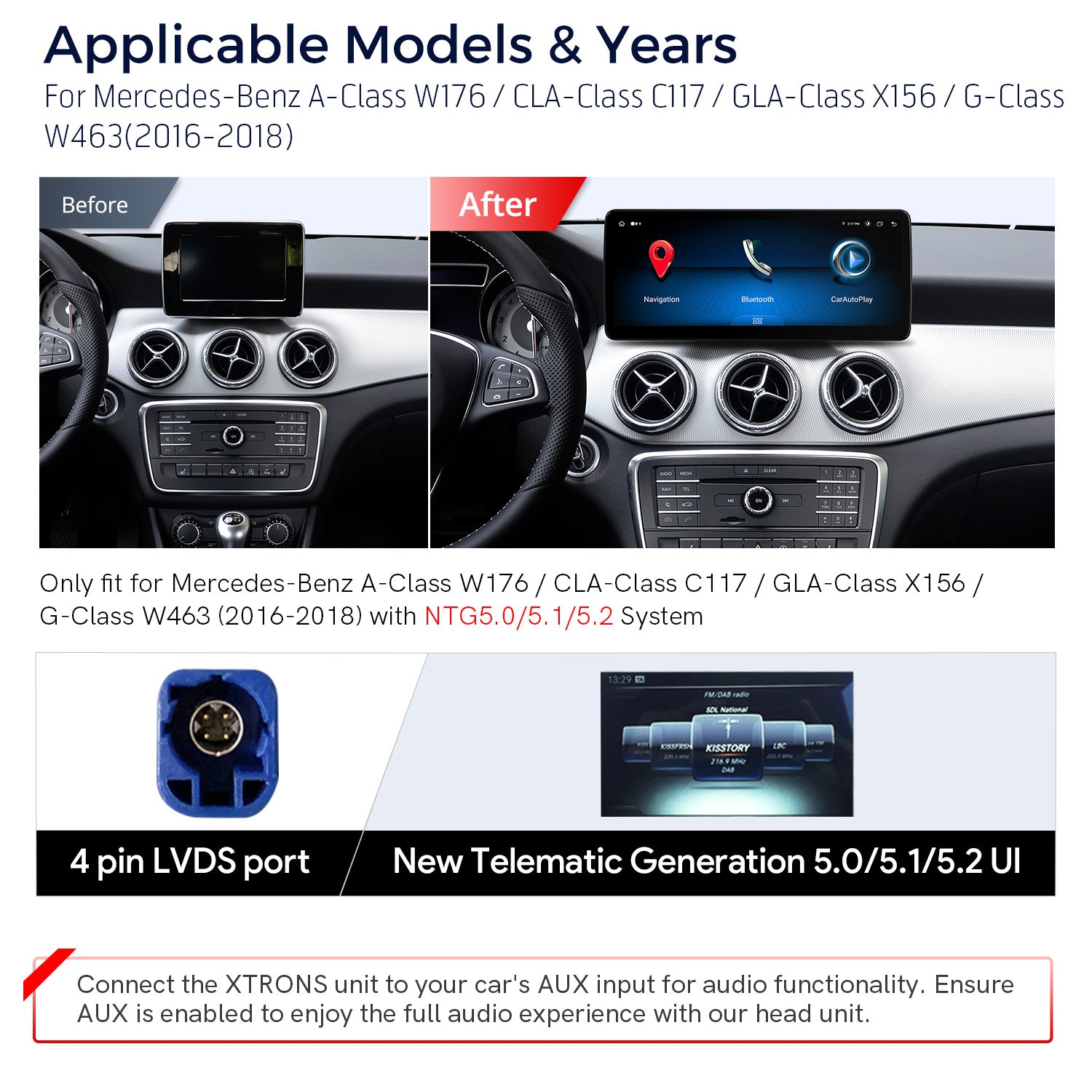 XTRONS QLM2250 Mercedes-Benz 12.3in Android Head Unit Car Stereo