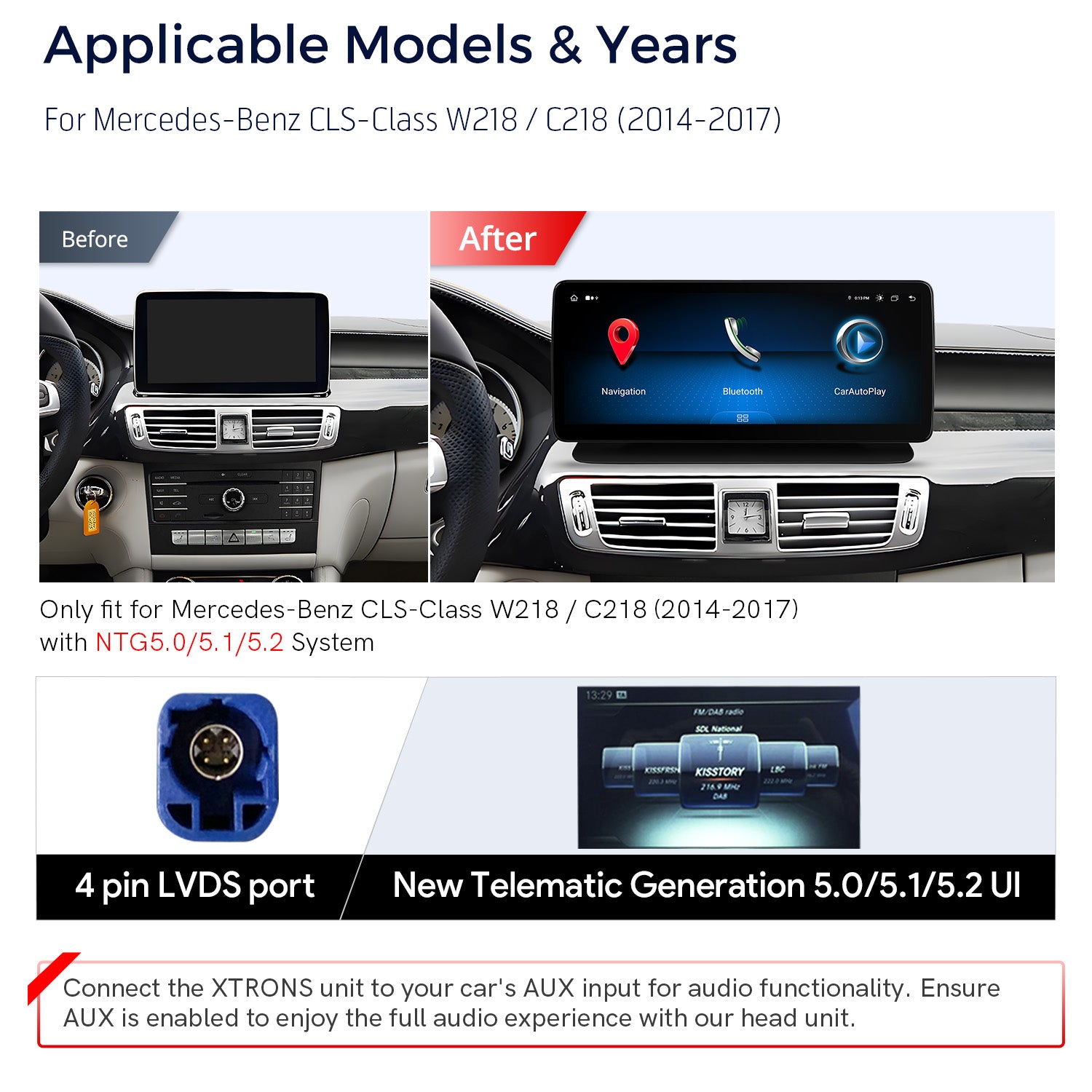 XTRONS QLM2250M12CLS 12.3" Android Car Stereo for Mercedes-Benz CLS-Class