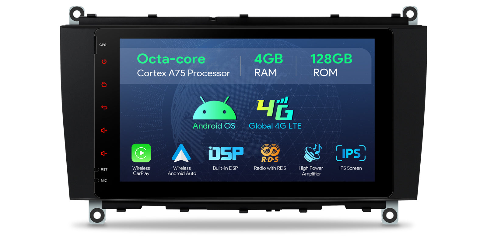 XTRONS IA Android 14 Head Unit Wireless CarPlay Mercedes CLK-Class