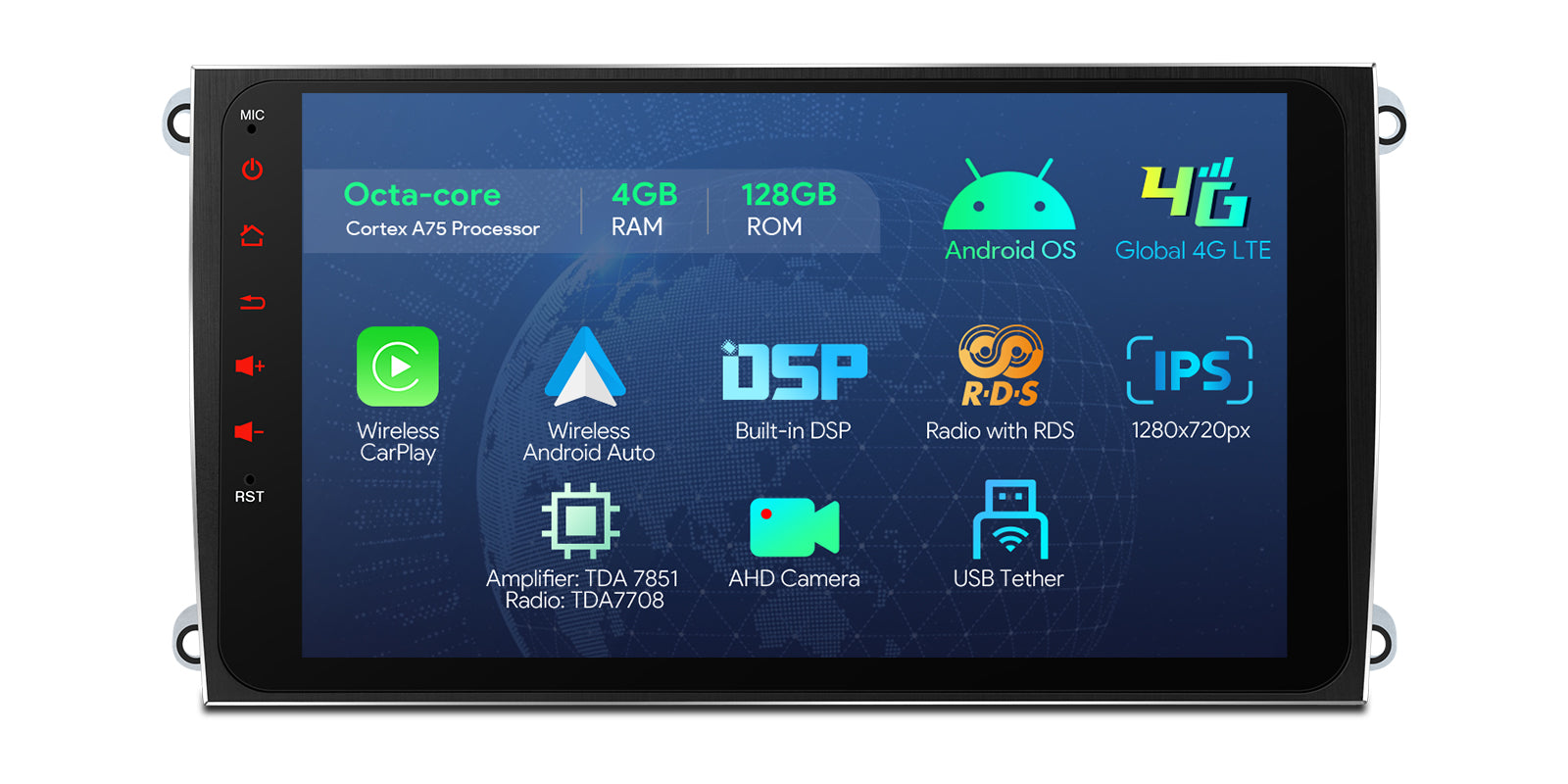 XTRONS IAH94CYPL 9" Android Car Stereo Wireless CarPlay for Porsche Cayenne 2003-2010