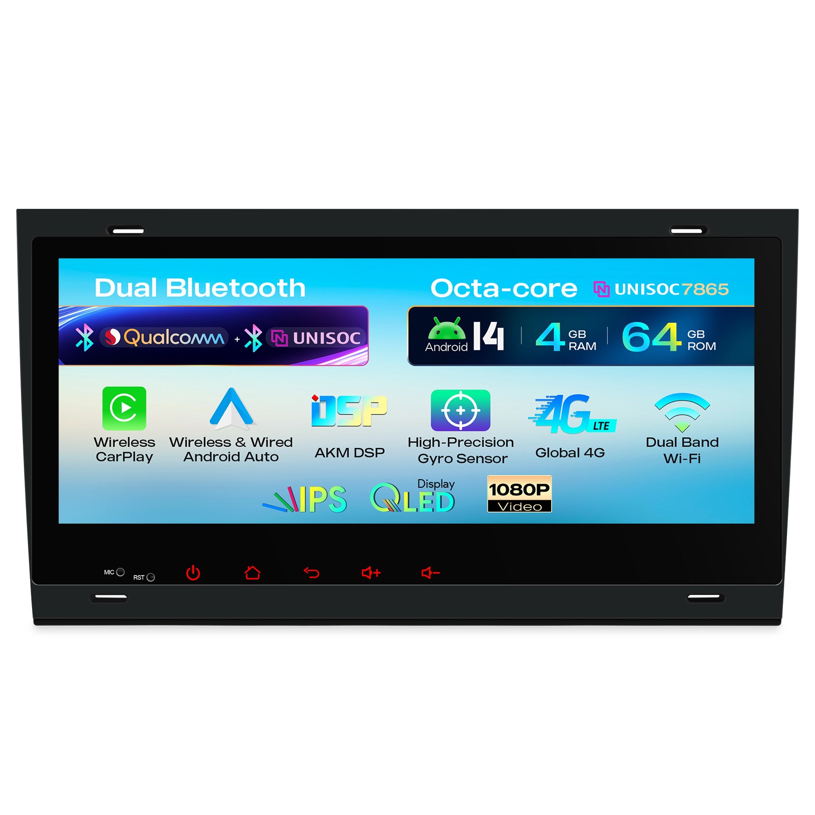 XTRONS Im84a4ah 8.8in QLED Android 14 Car Stereo for Audi Seat